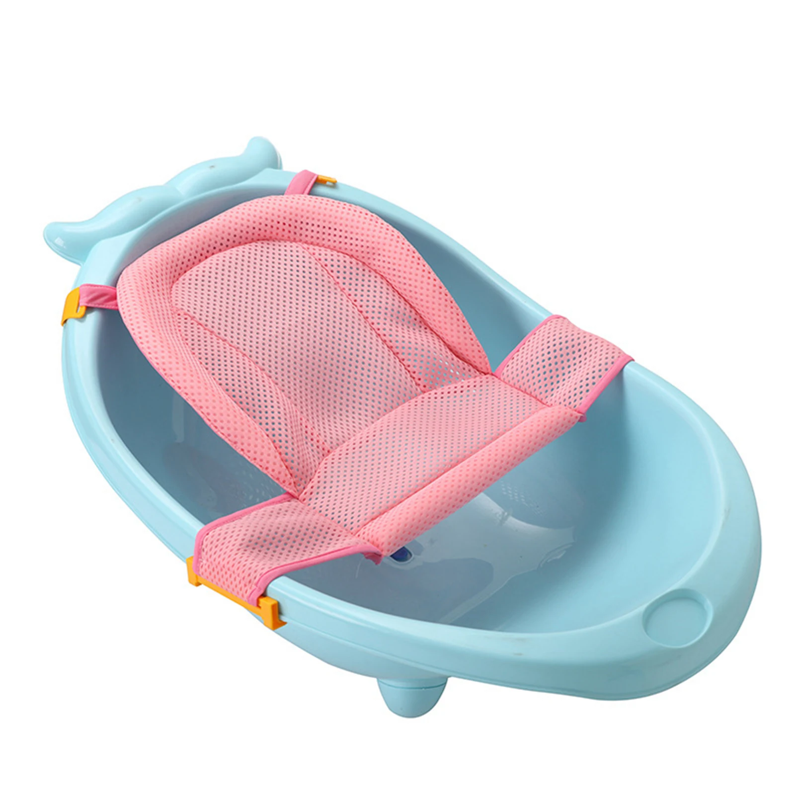 Portable Baby Bath Pad Ajustable Breathable Baby Bath Tub Pad Tub Shower Cushion Baby Bath Seat Support Mat for Bathroom Shower