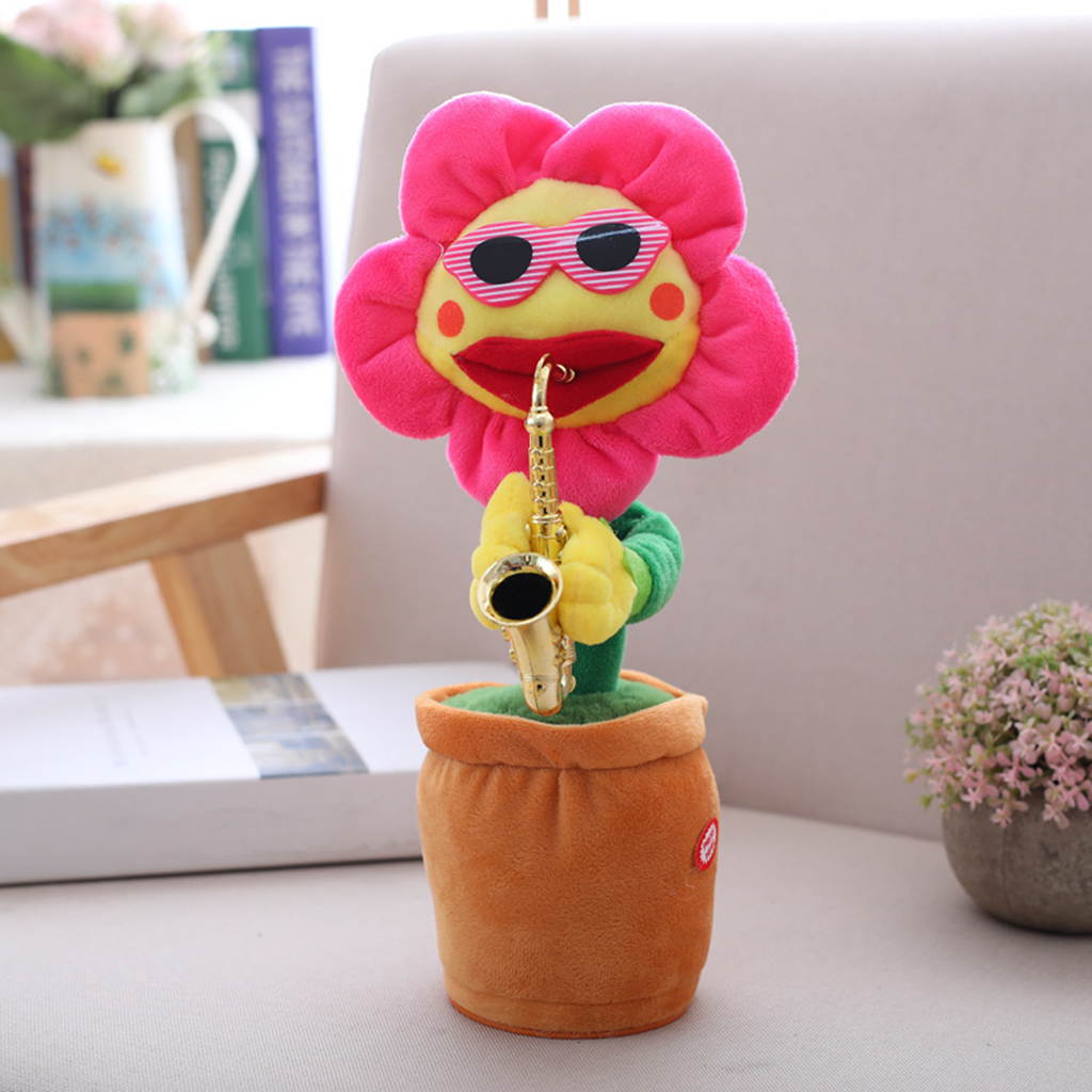 Musical Singing and Dancing  Pot Soft Plush Funny Saxophone Kid Toy