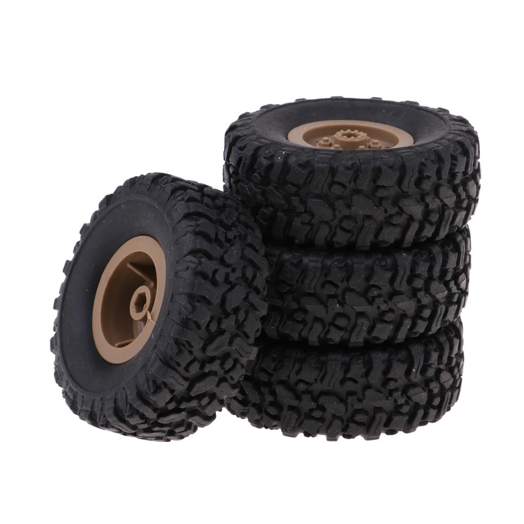 4pcs Rubber Rim Tire Tire for RC 1/16 Climbing Car WPL B14 B16