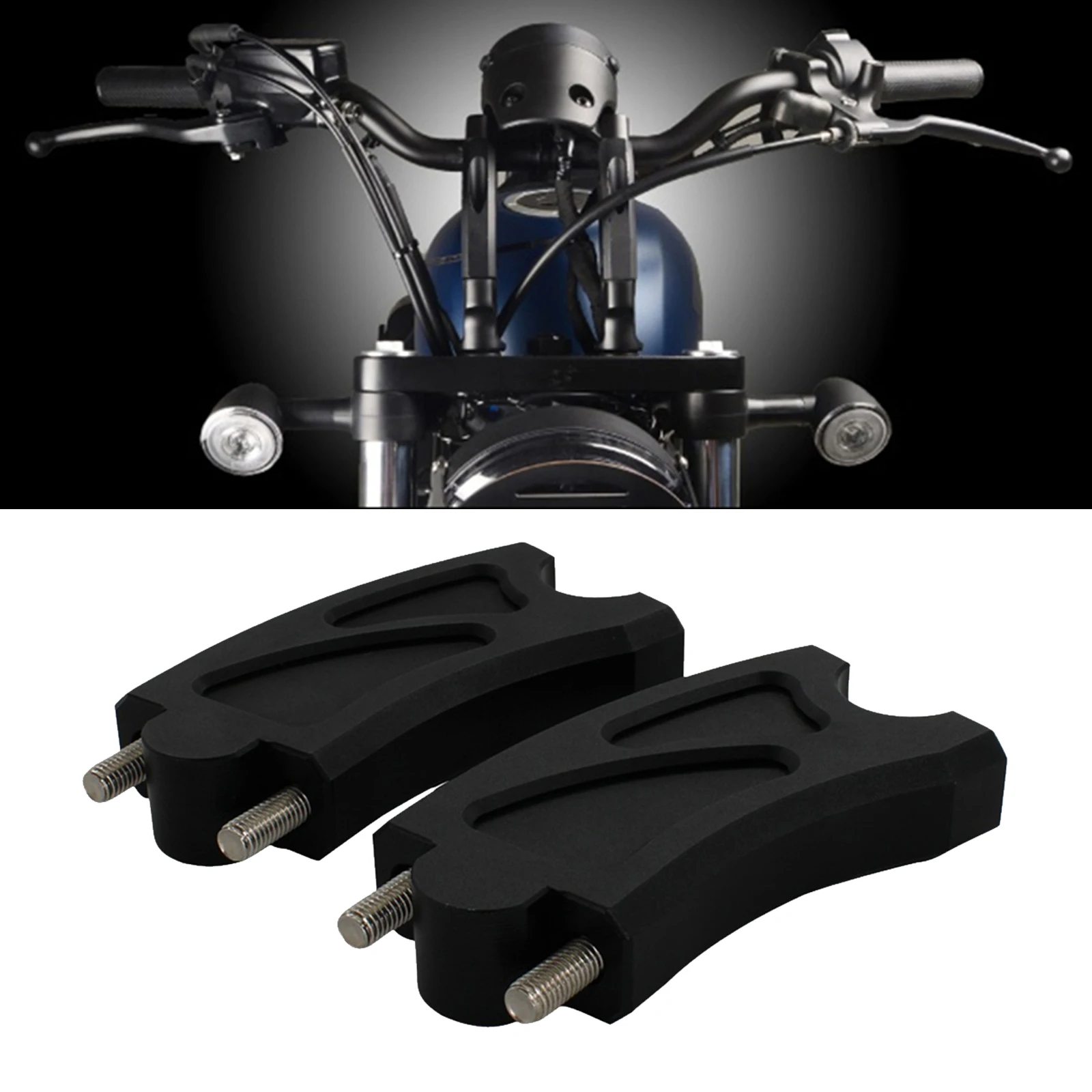Handlebar Risers Handlebar Clamp Back Move Mount Adapters Accessory for Honda Rebel CMX 500 CMX500 CMX300, Black