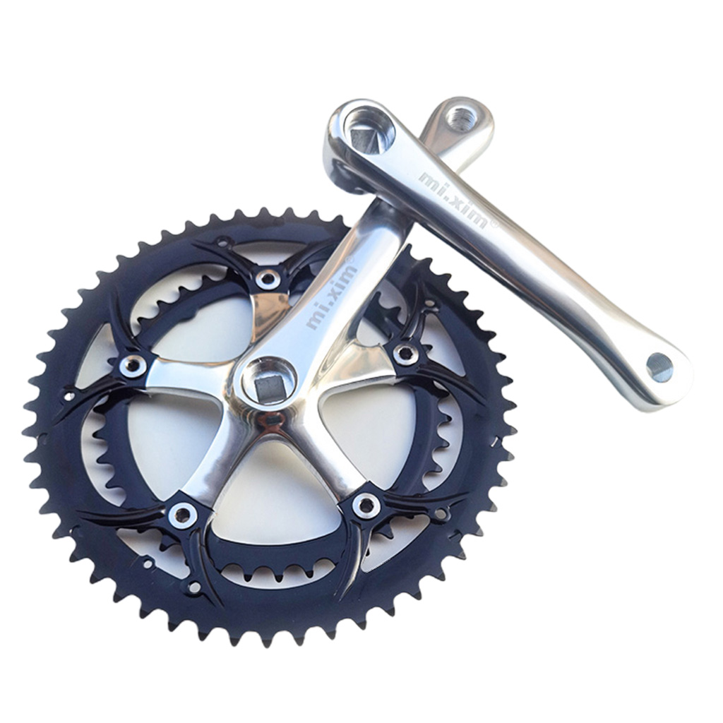 Aluminum Alloy Bike Crankset 39-53T Double Chainring Ultralight High-Strength 130BCD 165mm Bicycle Crankarms Bike Chain Crank