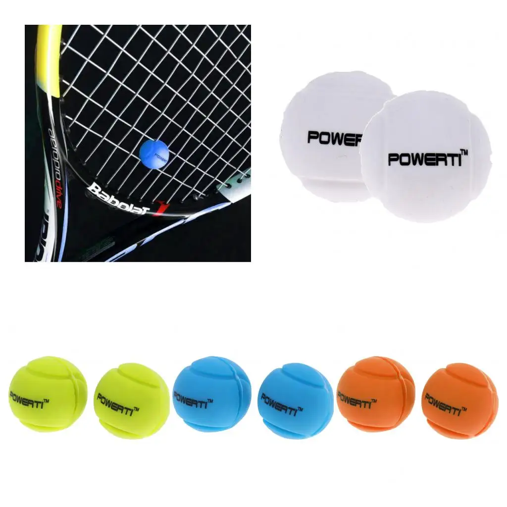 2 Pack Sports Tennis Vibration Dampener - Silicone Tennis Racquet Shock Absorbers Replacement - Choose Colors