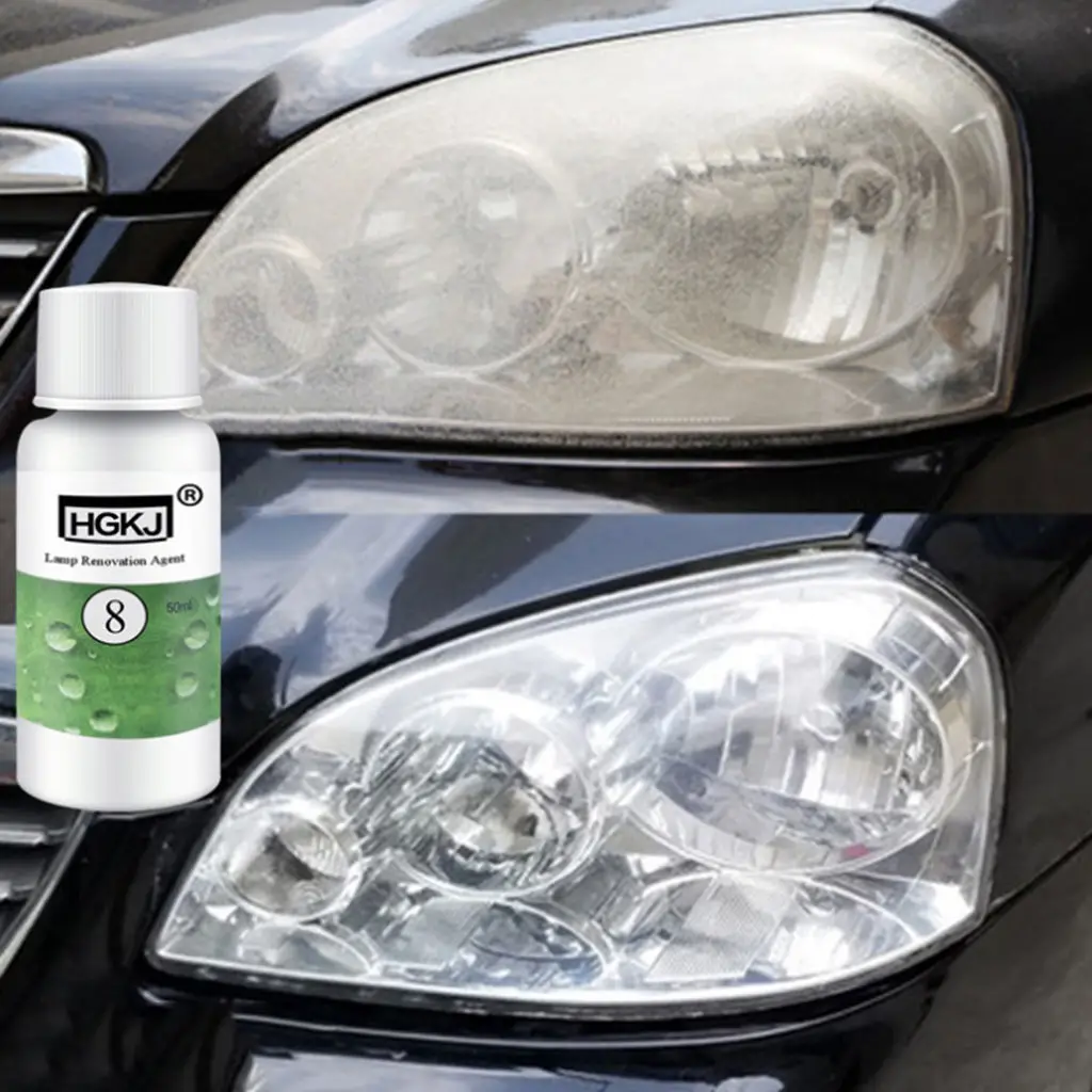 50ML -8 Car Lens Restoration Kit Headlight Brightening Headlight Repairing Tool Anti Rain Spray For Glass Rear Mirror