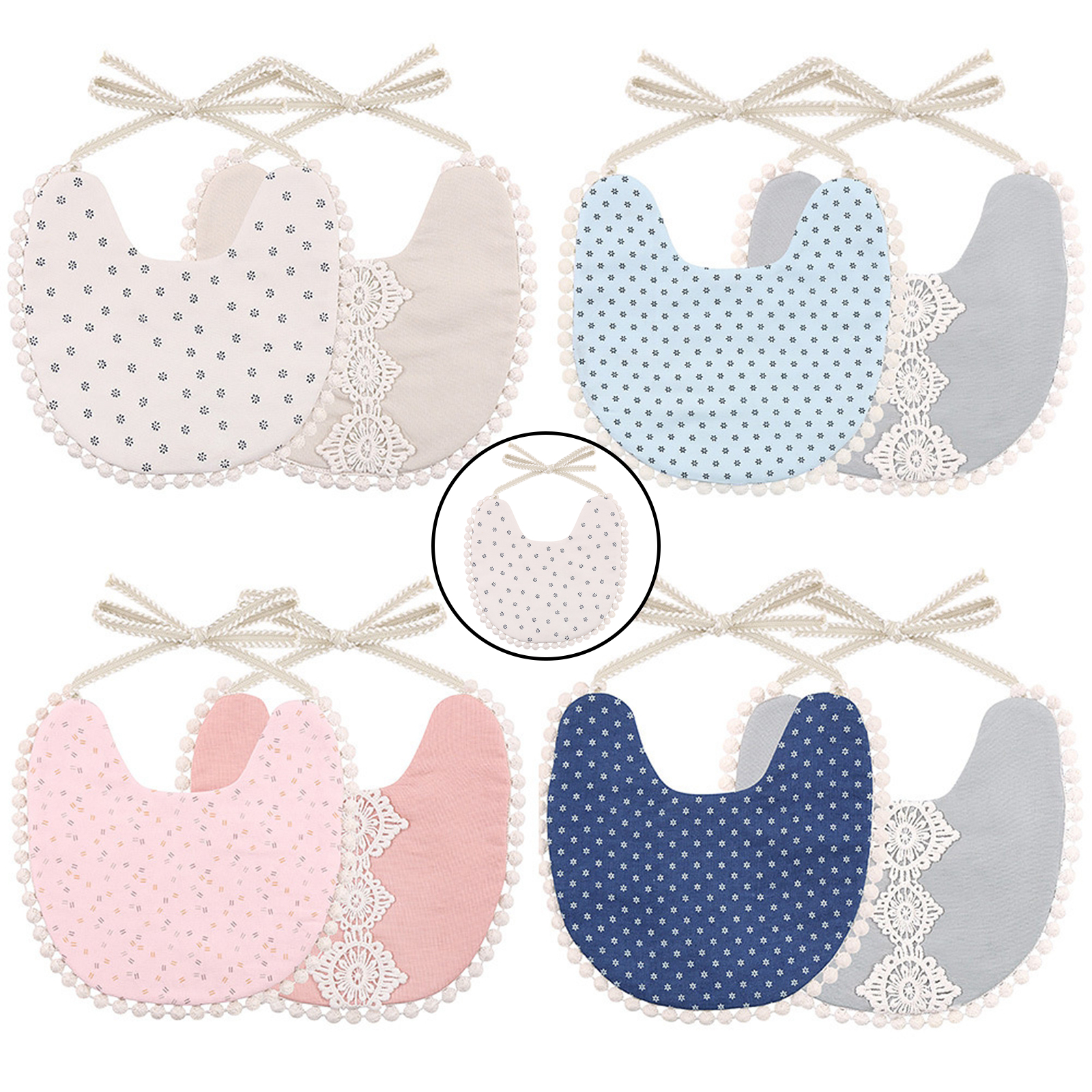 Adjustable Breathable Baby Feeding Bib Linen Cotton Drinking Teething Drooling Burp Apron Cloth Protection for Toddler