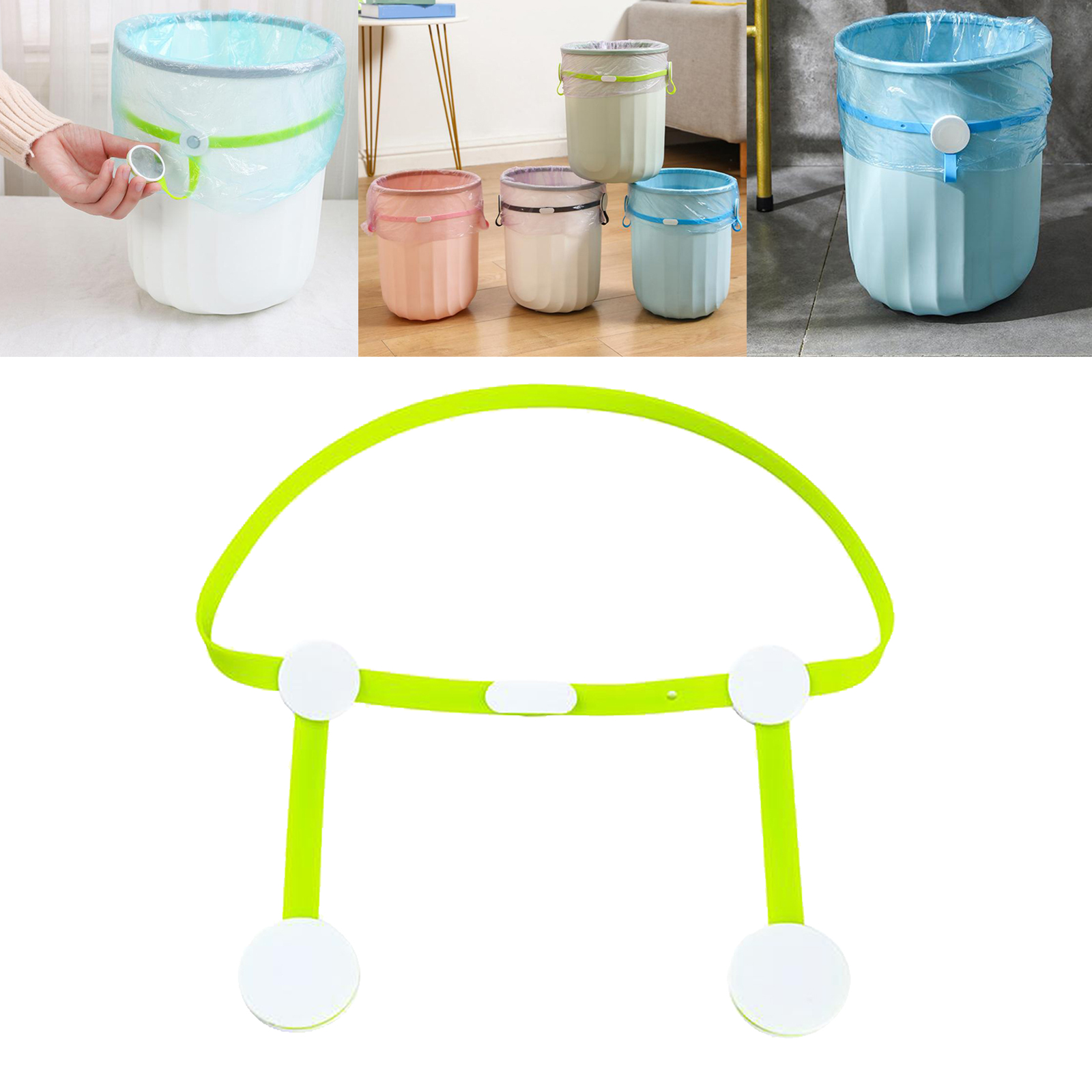 Waste Bin Trash Bag Clip Trash Can Bag Bands Waste Basket Garbage Bin Clamp for Home Office Kitchen Bedroom Living Room