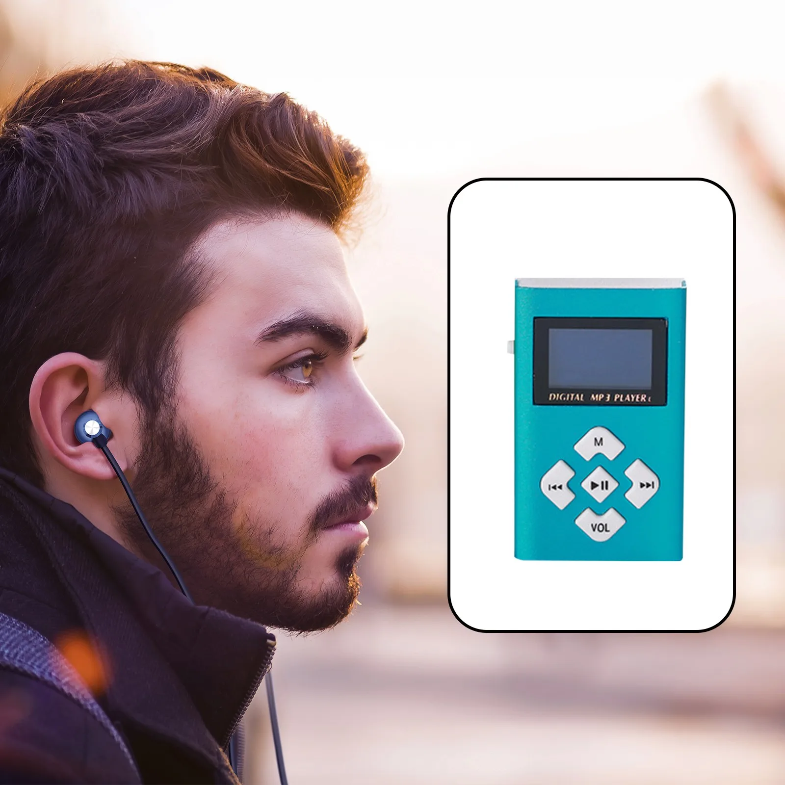 Portable MP3 Music Player Retro Digital 1.2 Inch Monochrome Screen Mini MP3 Players Supports TF Card Sport Walkman For Child