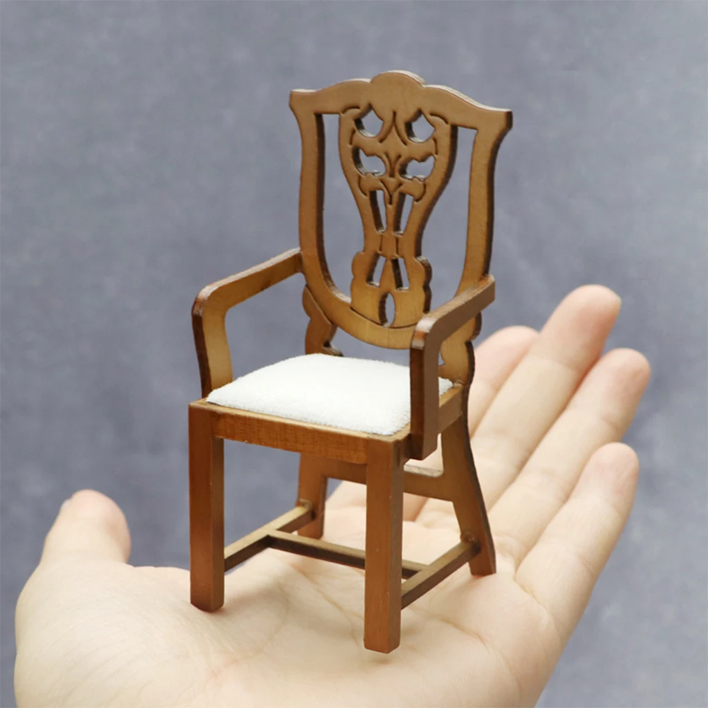 1:12 Dollhouse Chair Mini Chair Model Wooden Dollhouse Sence Dollhouse Dollhouse Accessories Ornament Gifts