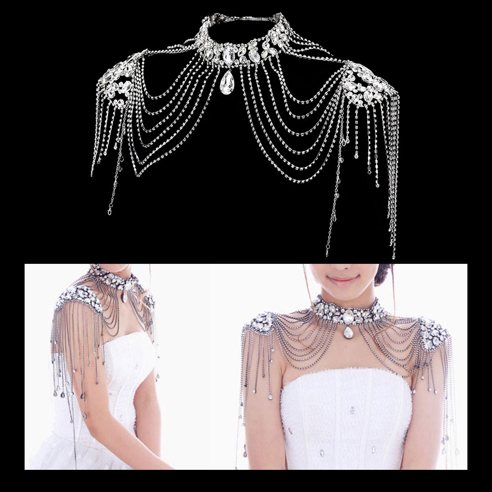 1Pcs Shoulder Chain Necklace Fashion Pearl Swimsuit Adjustable Jewelry Accs for Prom