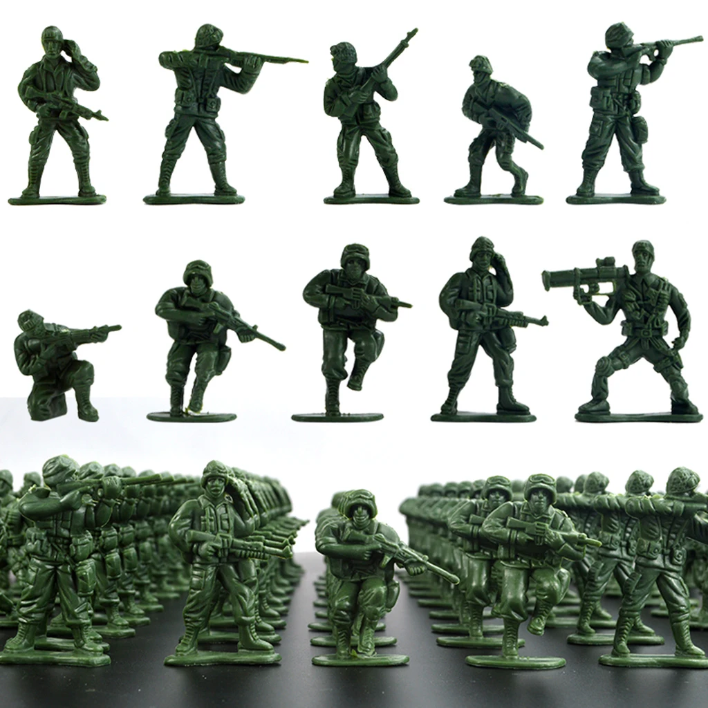 100x Military Toy Soldiers Army Figures 12 Poses Model Action Figure Toys 