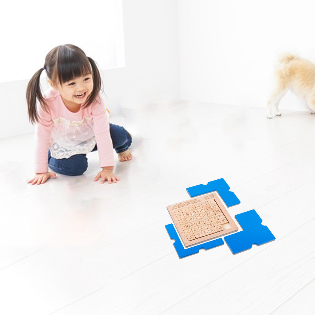 Vintage Sliding Number Toy Digital Puzzle Games Brain Teaser Sliding Block Math Educational Toys for Kids Boys Girls Gift