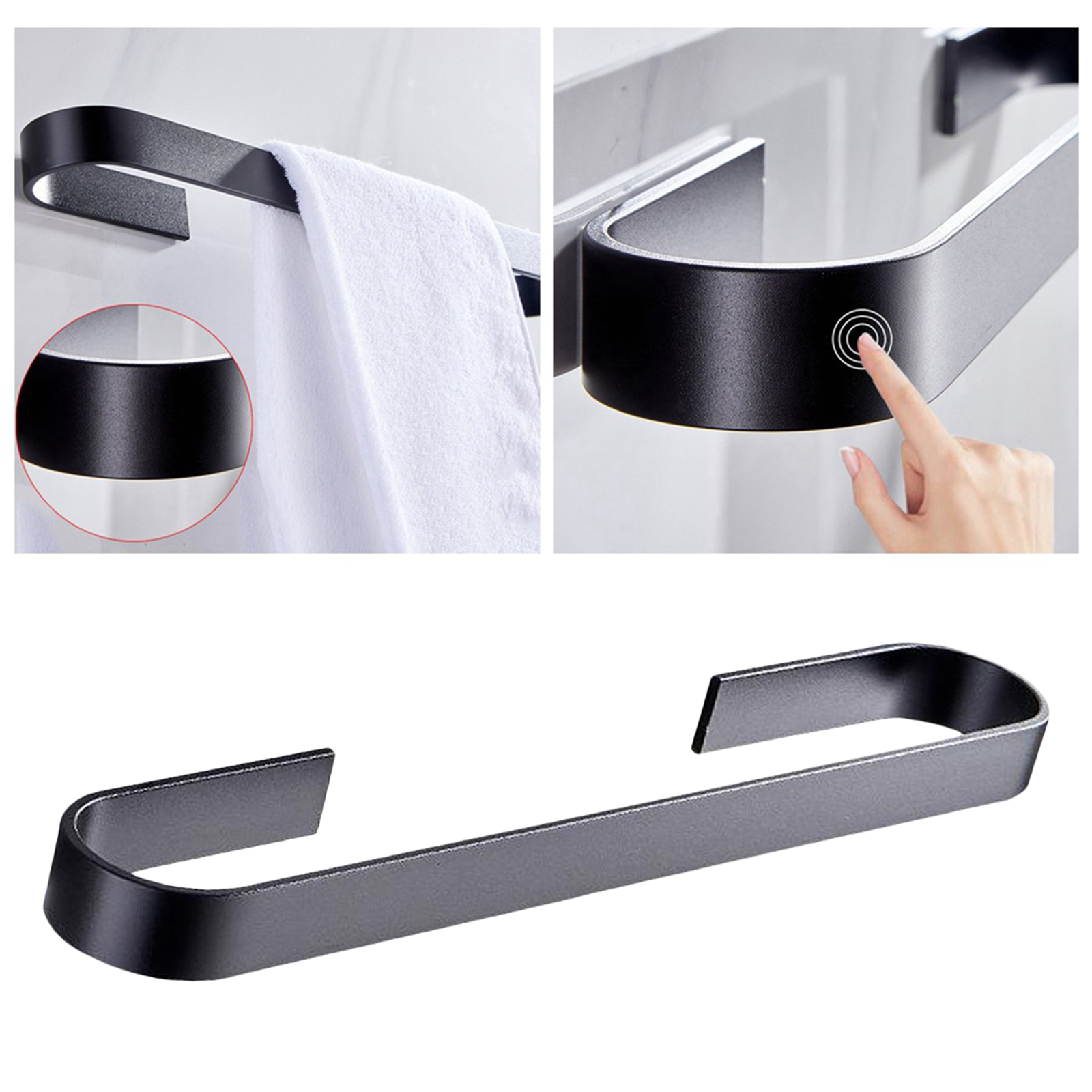 Kitchen Bathroom Hanger Towel Rack Holder Storage Organizer Space Saving Wall Mounted Rack