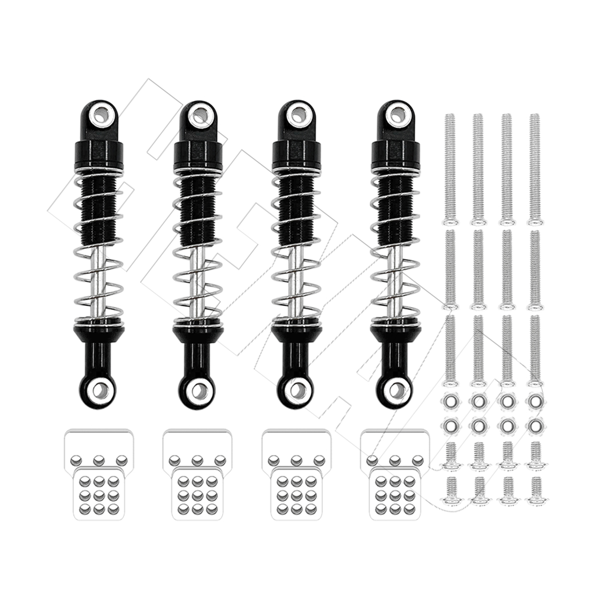 1 Satz WPL C14 C24 C34 C44 C54 MN D90 FJ45 MN98 MN99s Upgrade-Teile, verstellbarer Metallstoßdämpfer mit Pleuel-Kit – Detail 2