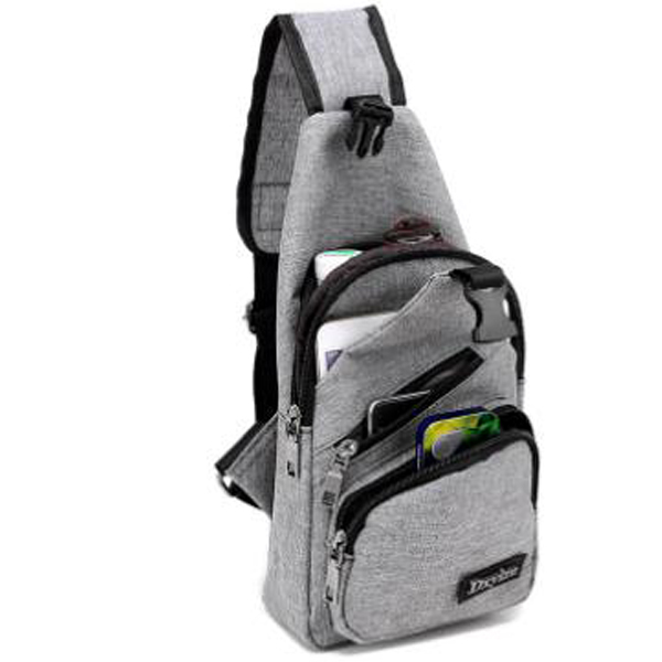 Sport Sling Shoulder Cross Body Chest Pack Bag With USB Charging Port