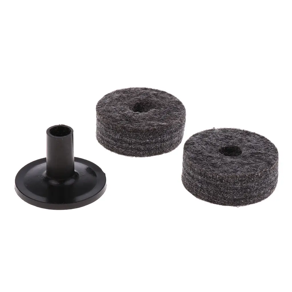 2pcs 40mm Cymbal Felts Washers with Cymbal Sleeve for Drum Set Percussion Instrument Parts