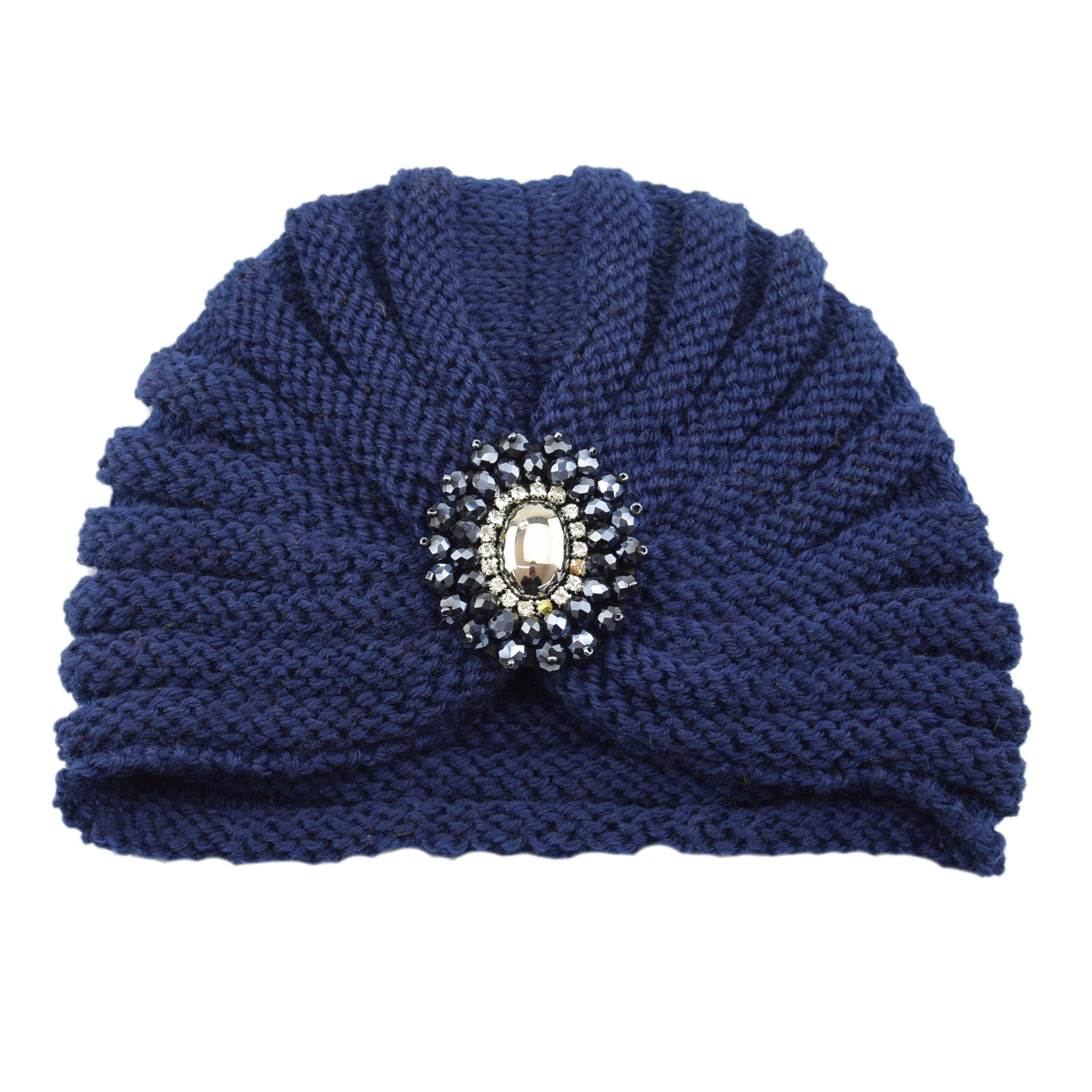 Dame Vintermote Luer Boho Gem Tilbehør Ull Varm Strikket Lue Hodelue Krystallkule Smykker Hette Muslimske Luer_voghion.com