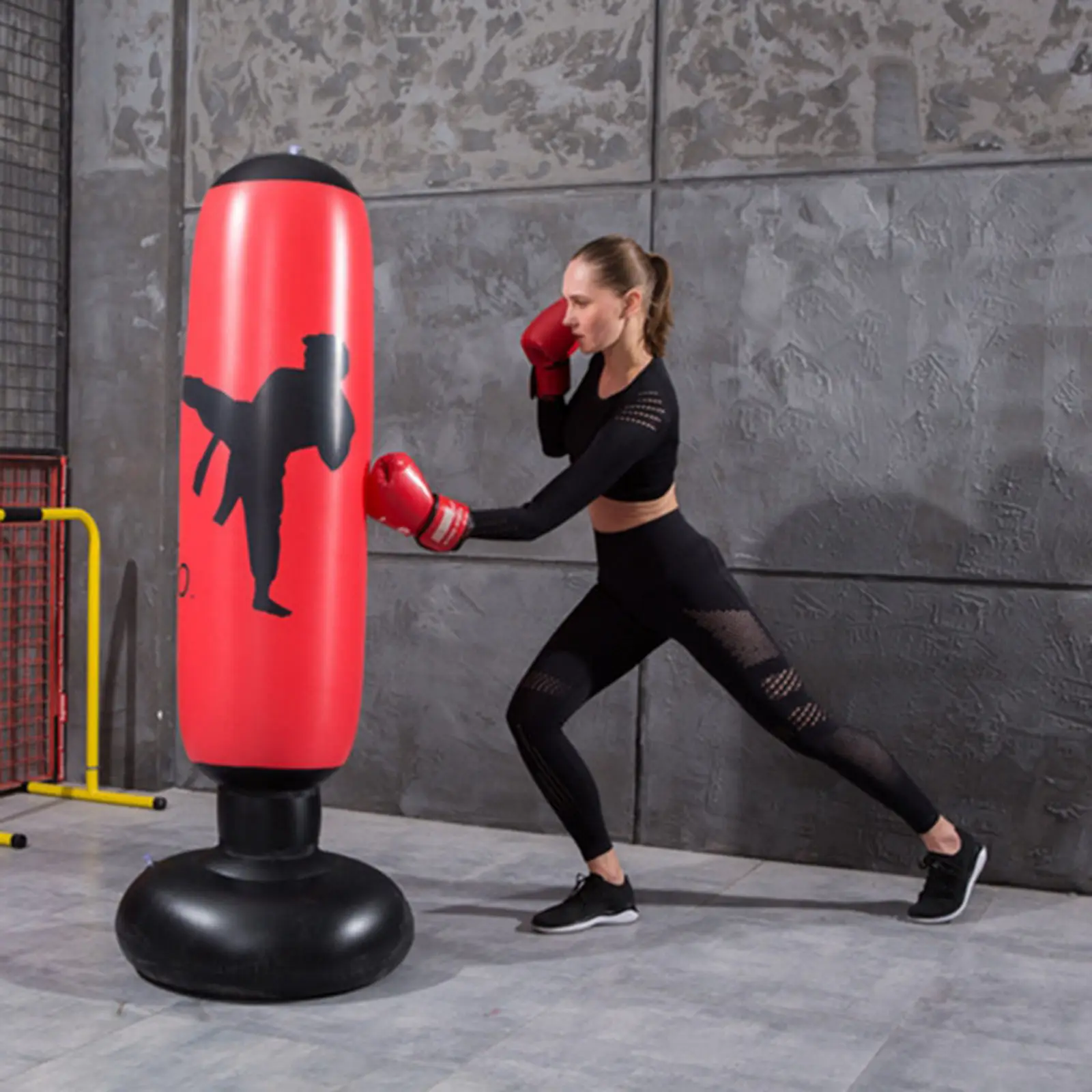 Inflatable Punching Bag for Kids Adults 160x65cm Boxing  Training Sand Bag with Stand Punch Bag for Karate Training