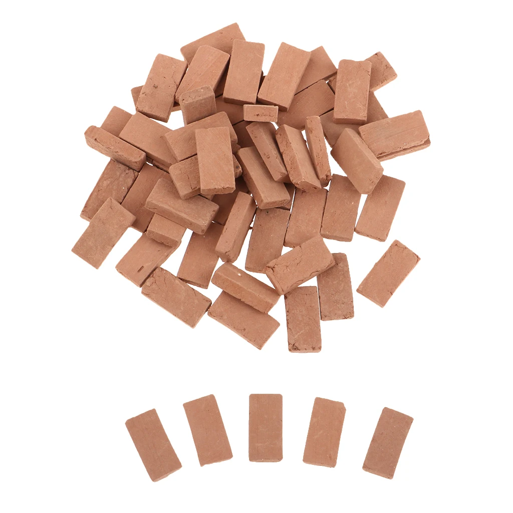 50 Pack Red Bricks Model for 1/35 Scale Layout Diorama Architecture Scenery