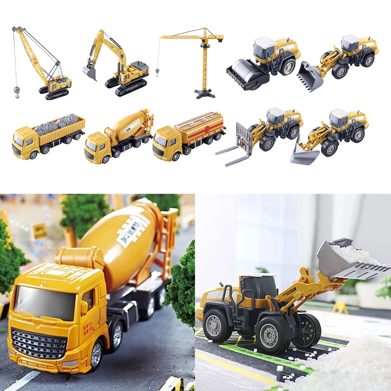 Construction Trucks Vehicles Toys Forklift Digger Excavator Kid Toddler Gift