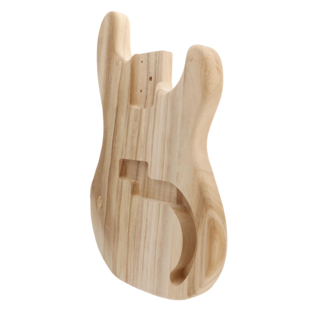 Unfinished Guitar Body Maple Solid Wood DIY Electric Bass Replacement Set for PB Bass/ P-bass / Precision bass