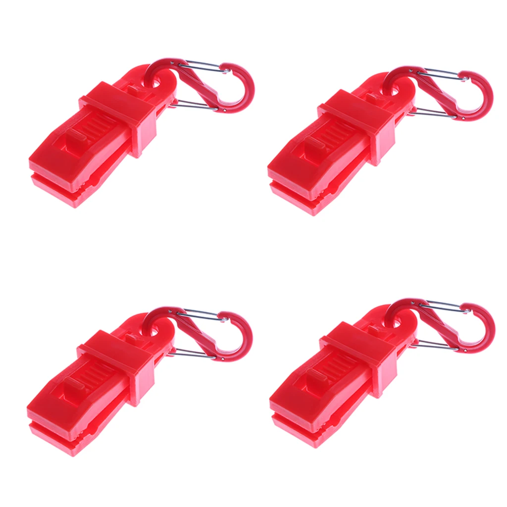 4 Piece Heavy Duty Awning Clamp Set Tarp Clips with Carabiners for Camping Awnings Canopies Canvas Boat Tent Covers