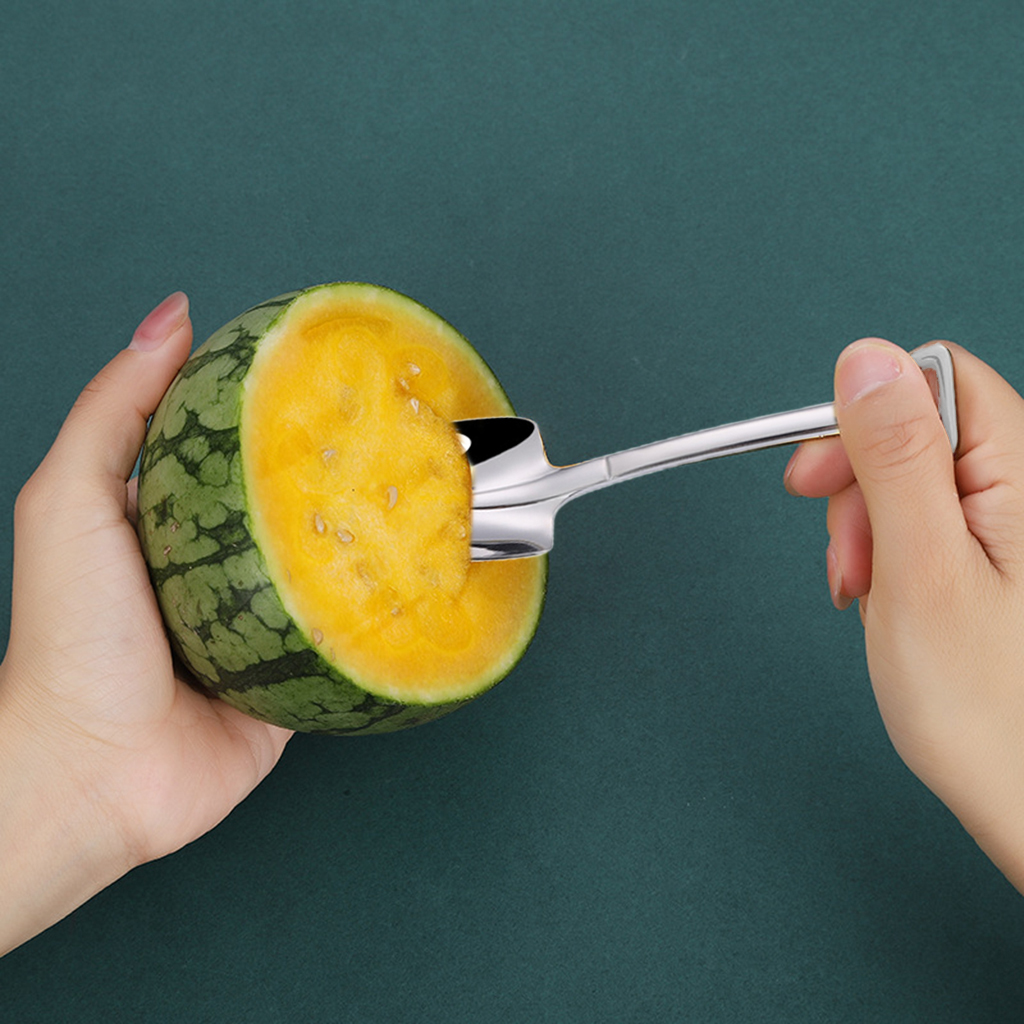 Coffee Spoon Cutlery Stainless Steel Retro Stainless Steel Shovel Ice Cream Spoon Scoop Creative Spoon tea-spoon Tableware