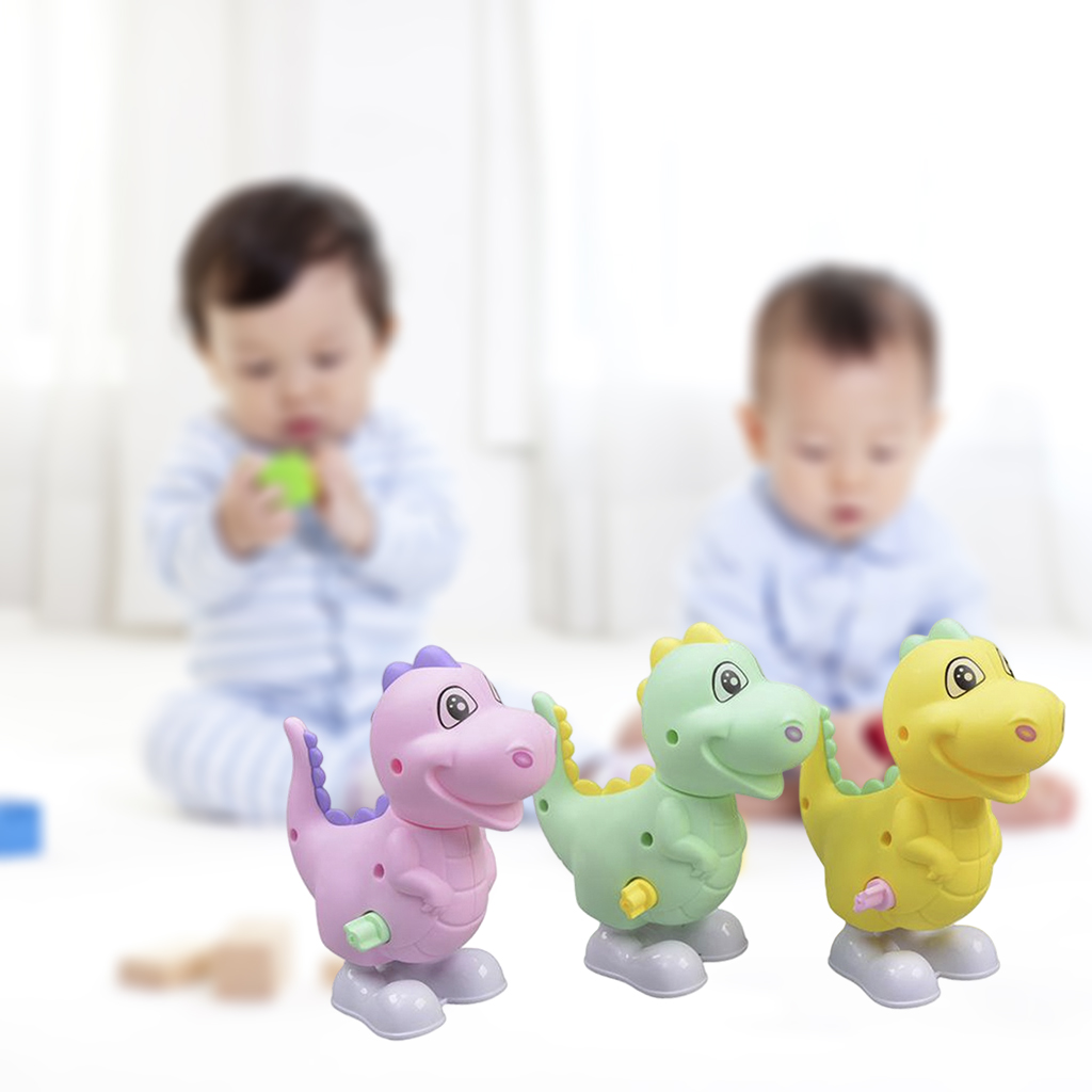 3 Pieces Wind Up Dinosaur Toys Mini Educational Toy for Toddler Birthday