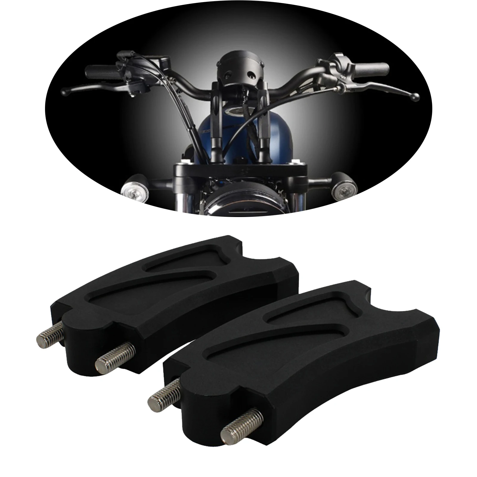 Handlebar Risers Handlebar Clamp Back Move Mount Adapters Accessory for Honda Rebel CMX 500 CMX500 CMX300, Black