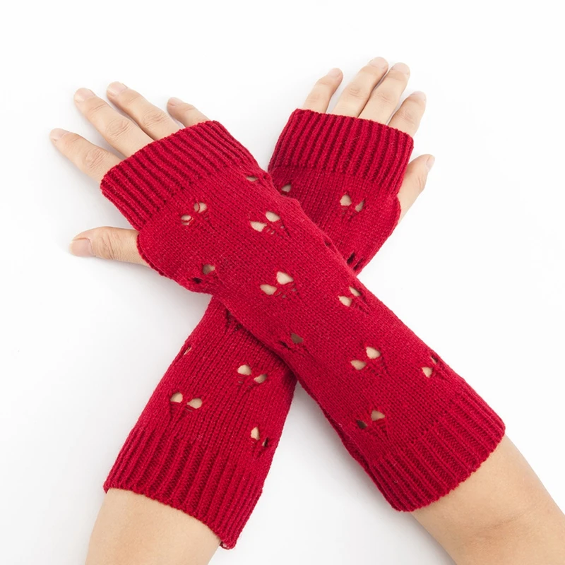 New Warmer Winter Women Gloves Stylish Hand Gloves Girl Arm Crochet Knitting Hollow Mitten Warm Fingerless Gloves best cold weather work gloves