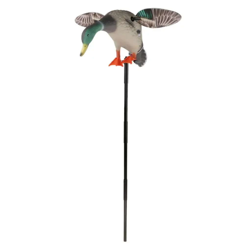 Electric Flying Duck Decoy Garden Mallard Drake Decoy with Support Foot Remote Control for Hunting Shooting, Remote Control