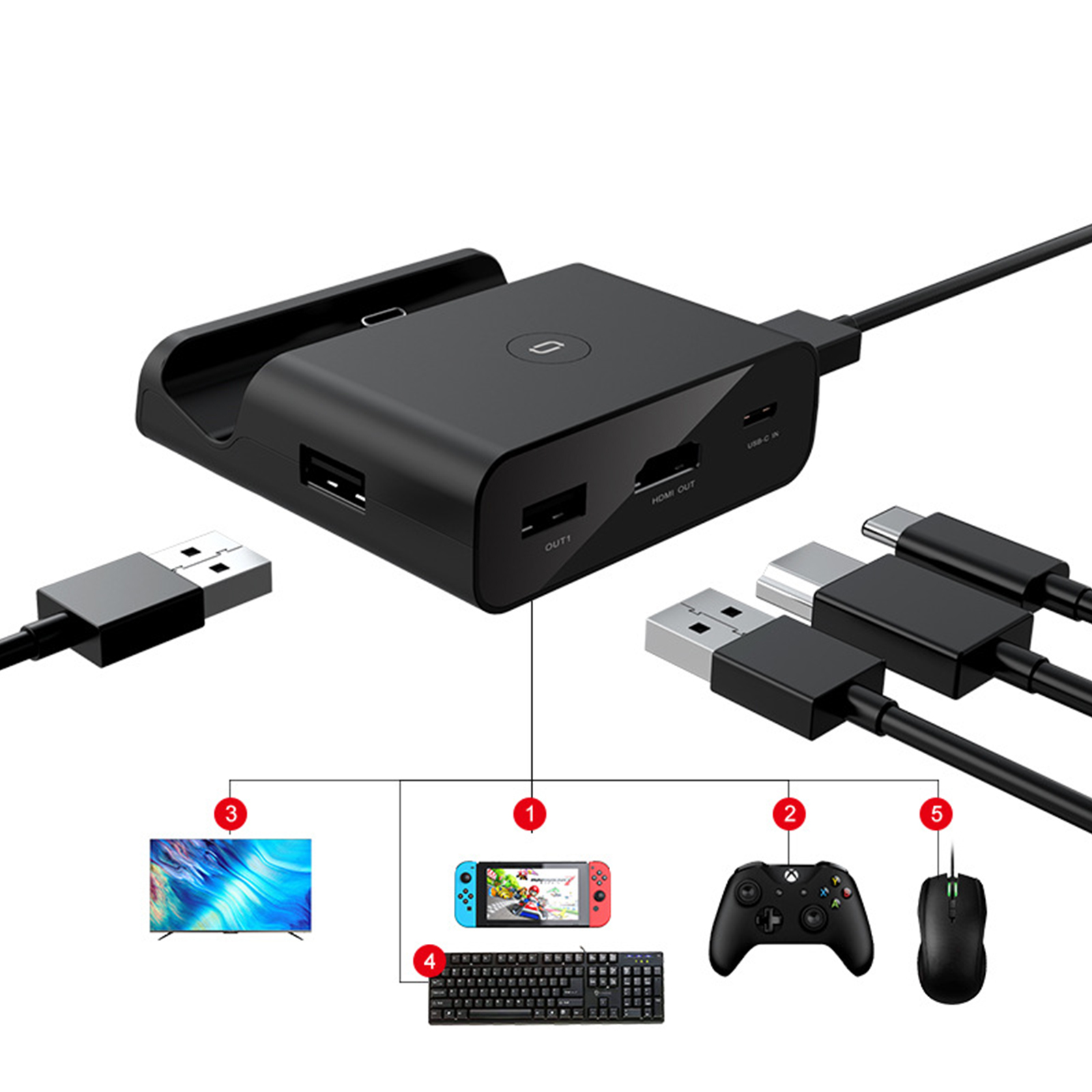 modelo tv interruptor docking station com 4k