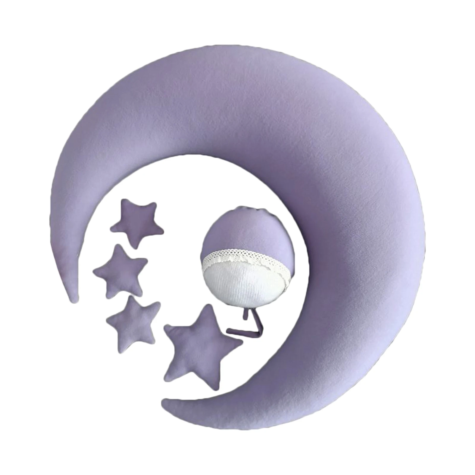 Posing Pillow Moon Star Hat Set Shooting Set Charming Posing Newborn Photography Prop for Baby