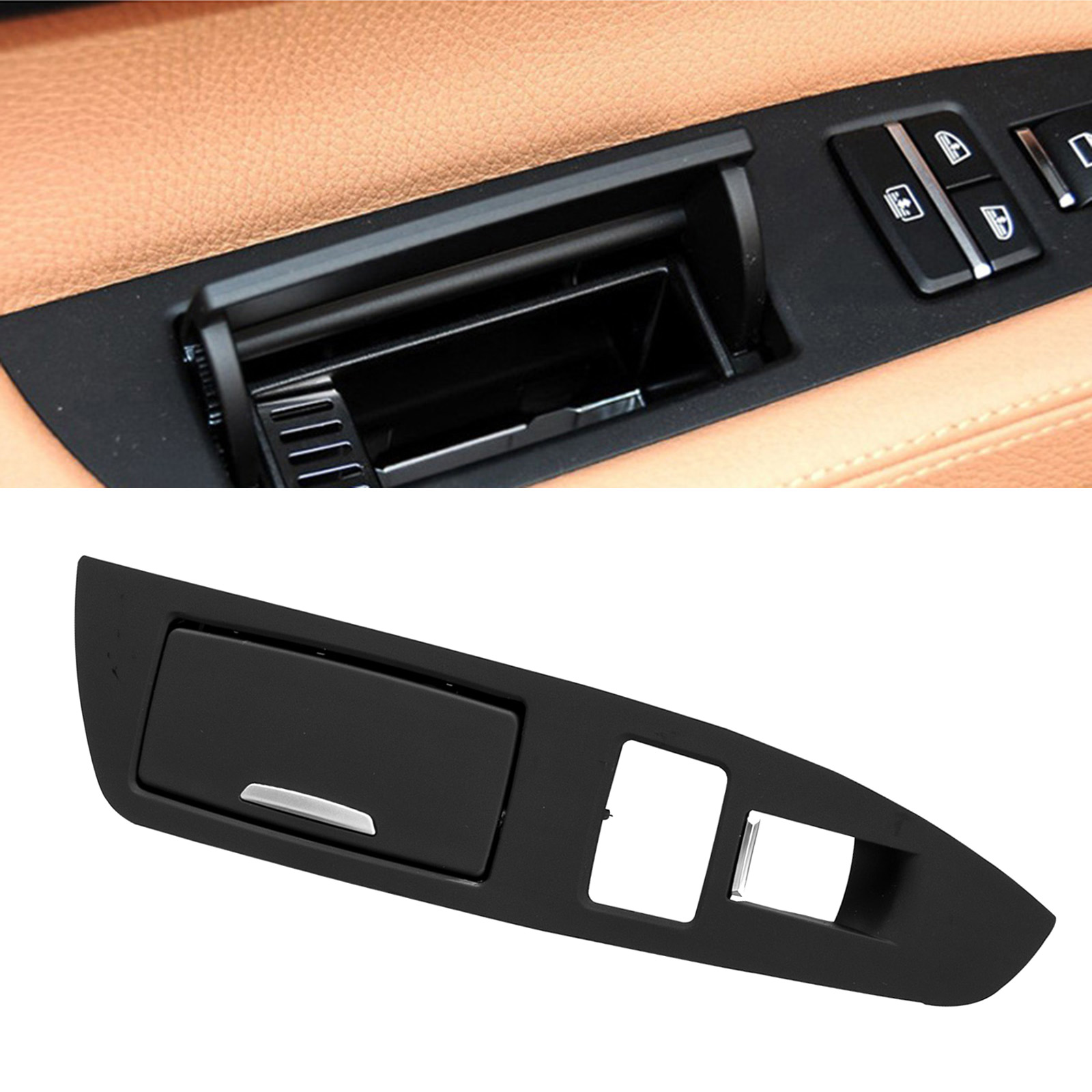 Handle Switch Door Ashtray Assemly Rear Door Interior Door Panels Trim Cover Plate for BMW 7 Series F01 2009-2017 Replace