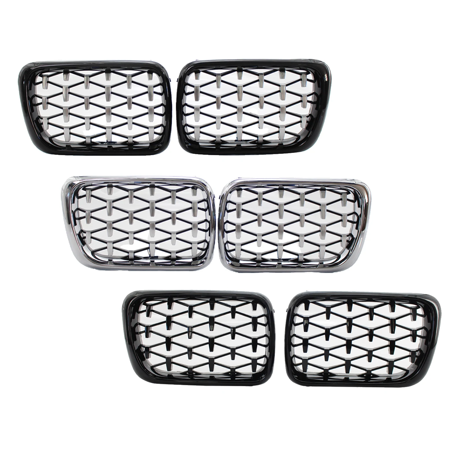 1Pair Car Front Kidney Grill Replacement for  E36 3 Series 1997 1998 1999