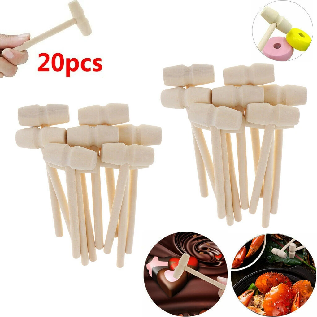 20x Mini Wooden Mallet Small Wood Hammer Leather Crafts Carving Stamping Hammer Hand Tools Wood DIY Crafts