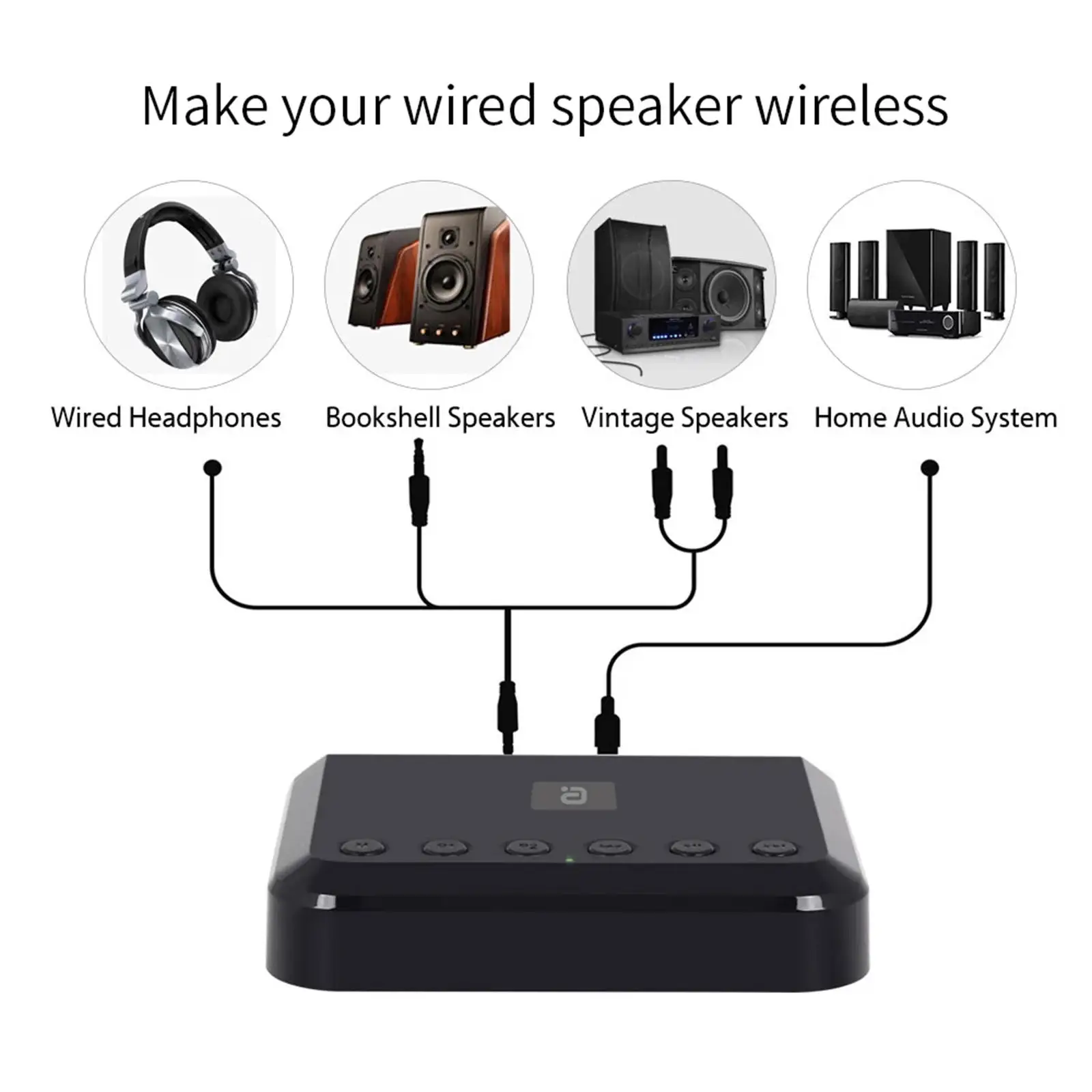 Wireless WiFi Audio Receiver Wr320 3.5mm One Button Link Speaker Systems Smart Bluetooth V4.0 Receiver for Stereo Sound System