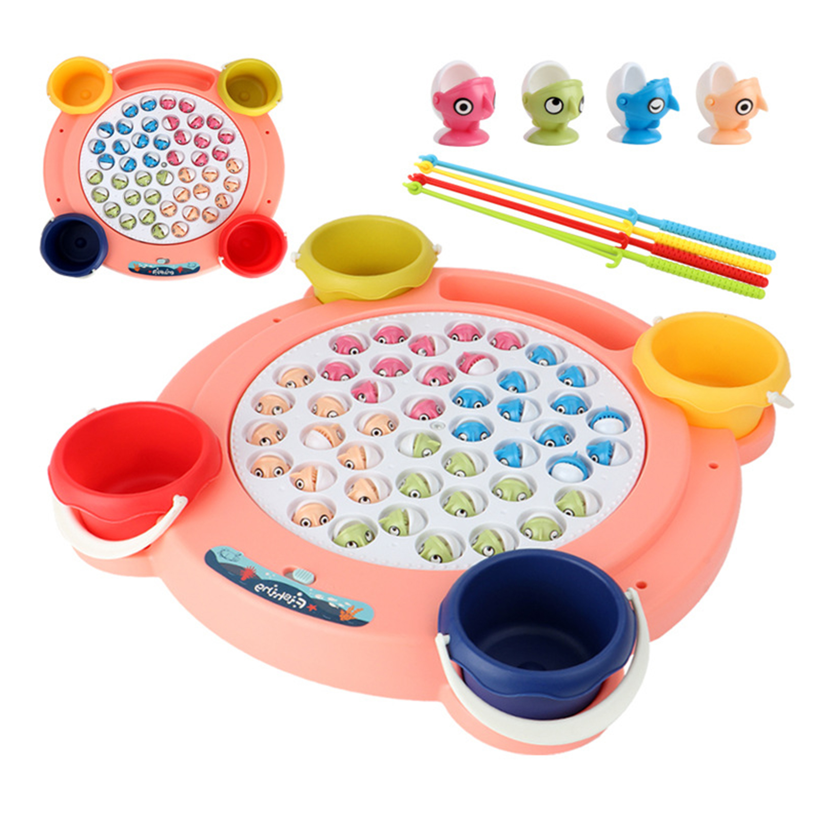 Electric Fishing Game Toy Set w/Rotating Pool 45 Fish Educational Toys Gifts