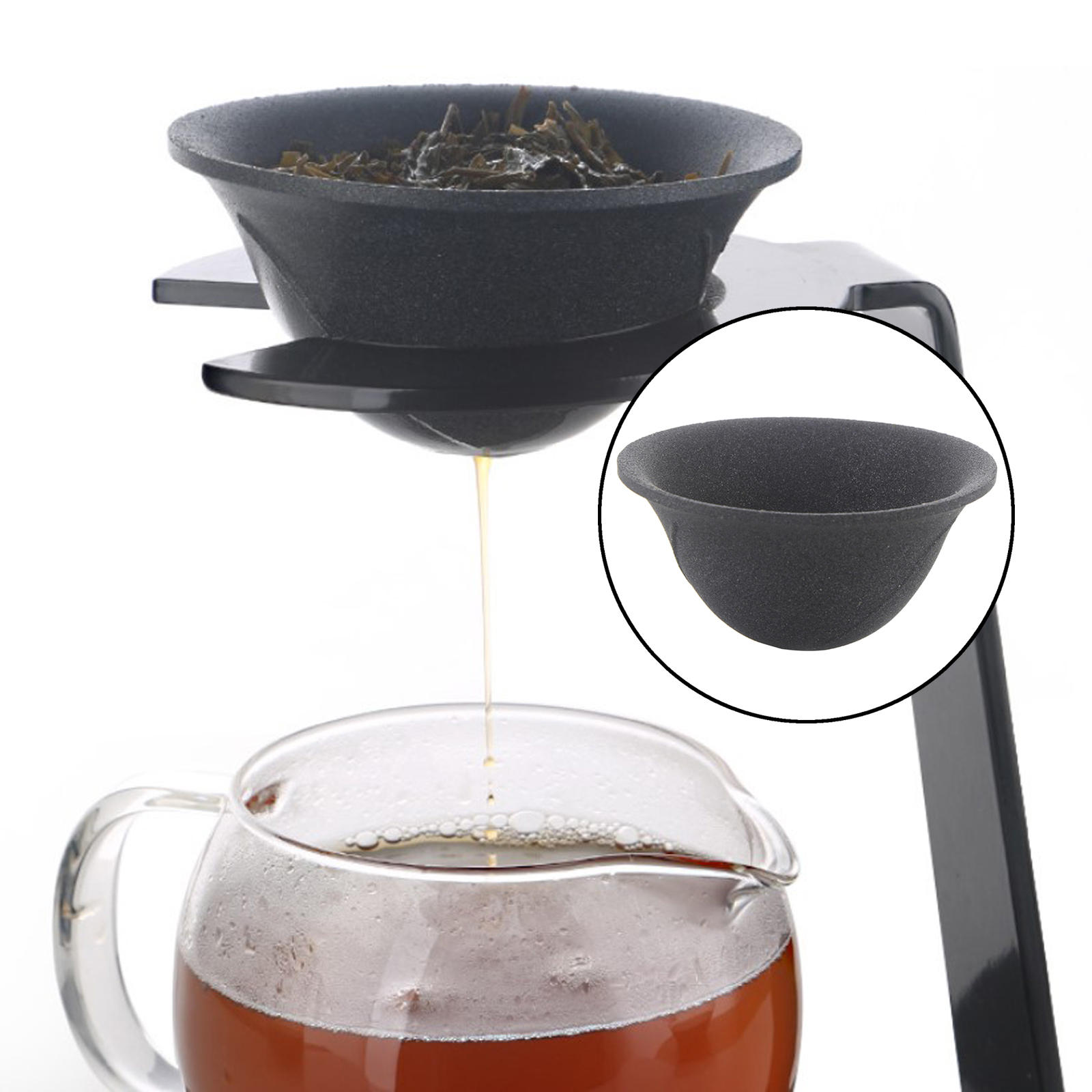 Non-Porous Coffee Filter, Paperless V-Shape Holder Brewer Infuser for Cafe Home Pot