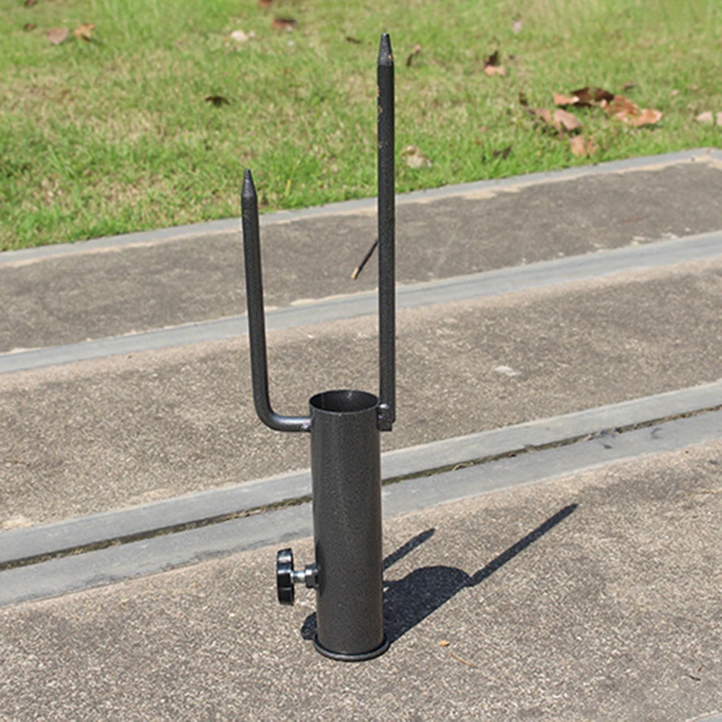 Metal Summer Umbrella Base Insert Holder Ground Spike Garden Patio Parasol Stand Anchor