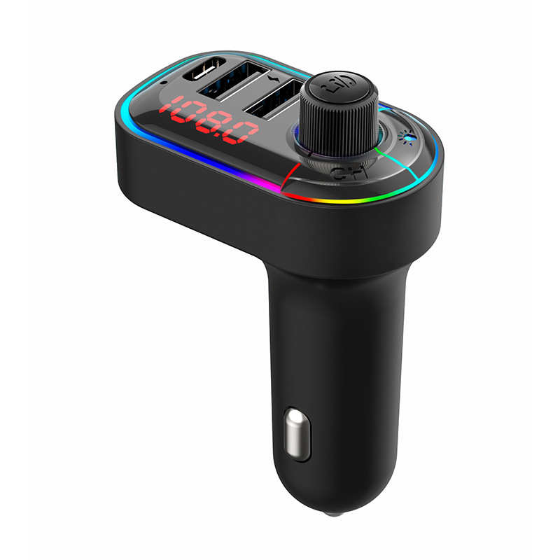 Handsfree do Jogo do Carro do Transmissor de Bluetooth fm com Luz Usb para o Telefone do Carro Jogador Colorida Carregador Duplo 5.0 pd 10 colorida pd carregador duplo usb para o telefone do carro