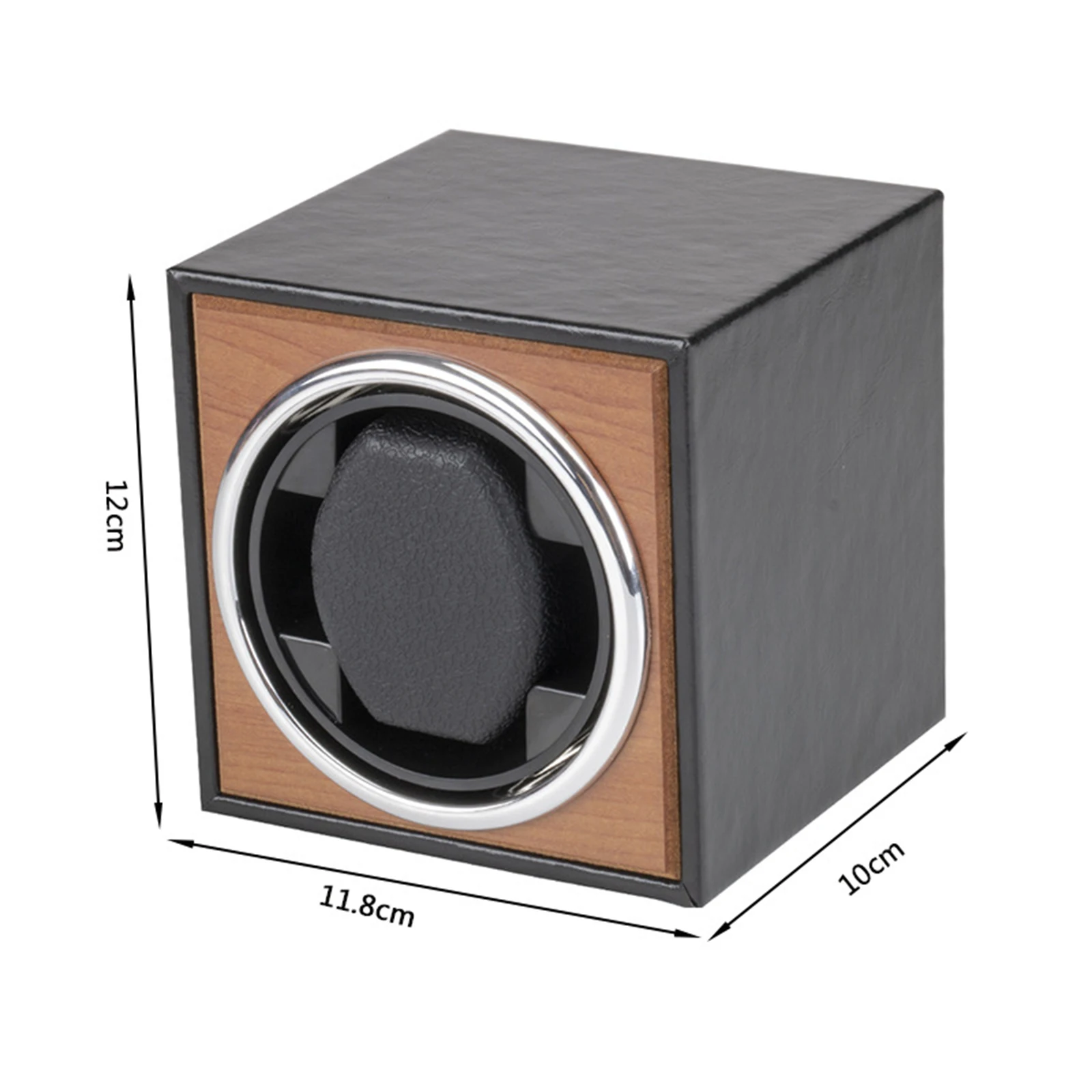 Mini USB Single Watch Winder Case Holder for Mechanical Watch Cherry Wood