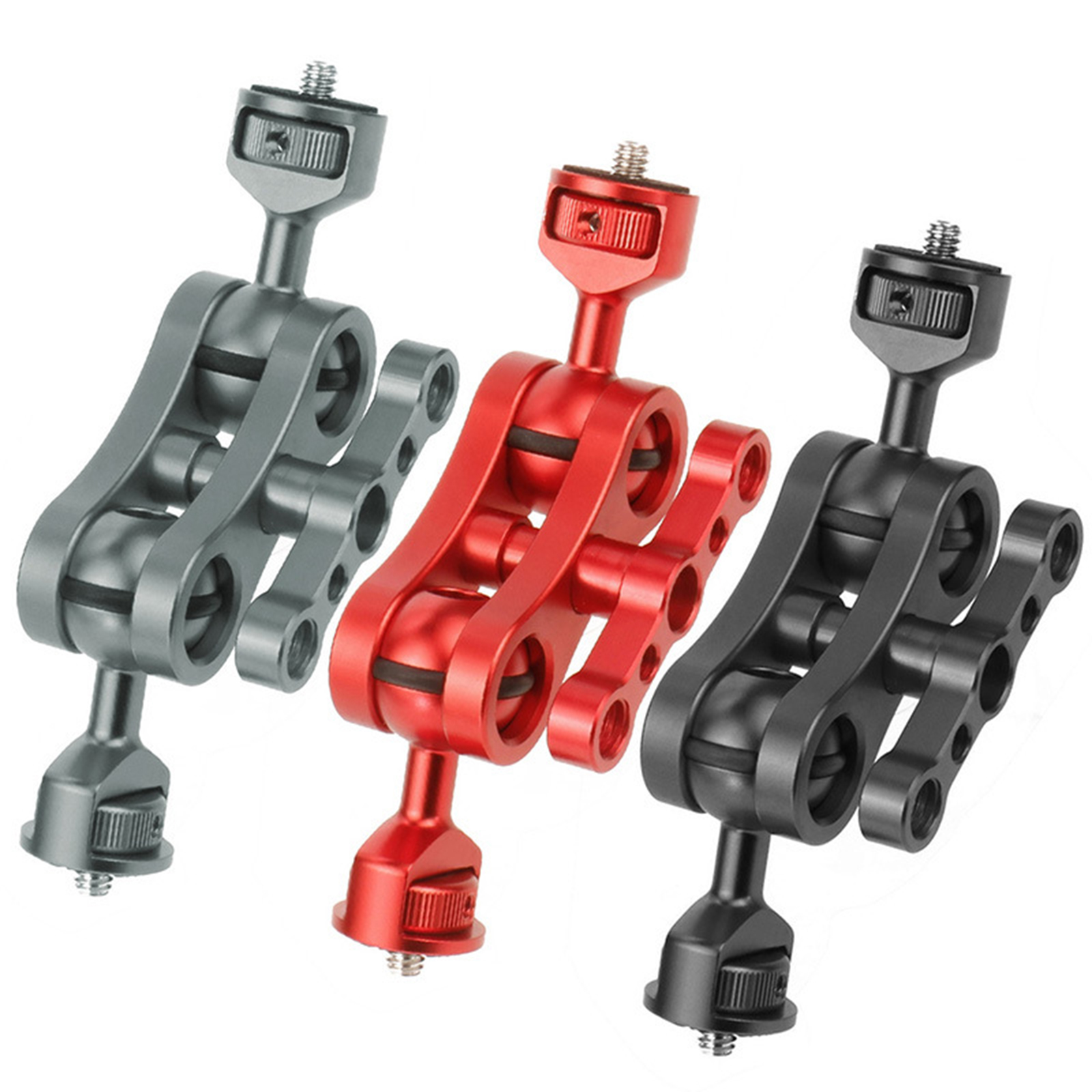 CNC Aluminium 360° Arm Monitor Mount w/Double Ballheads for Audio Recorders
