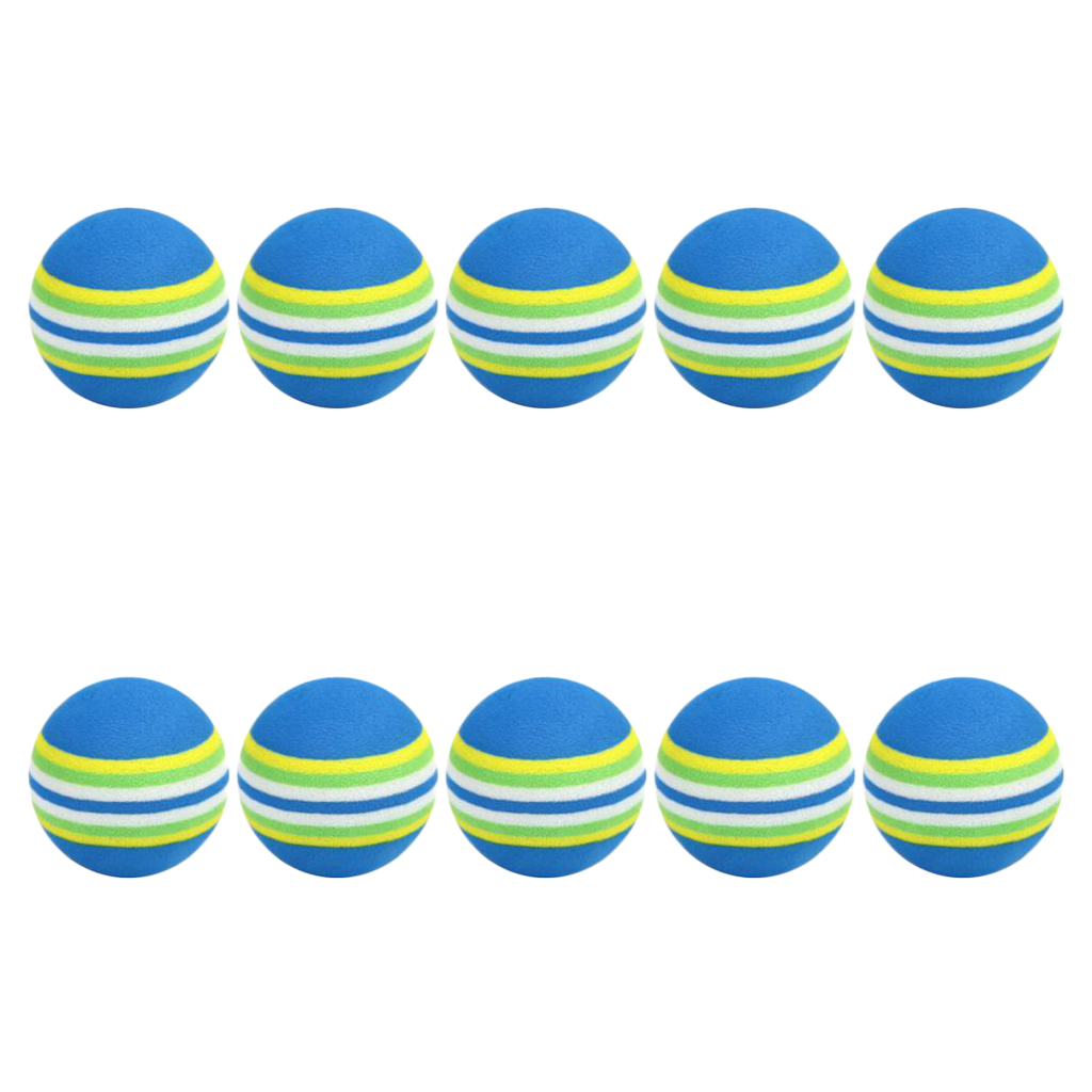 10Pcs 42mm EVA Foam Soft Rainbow Stripe Golf Training Balls Swing Golf Club Beginner Practice Training Aids Ball Indoor Outdoor