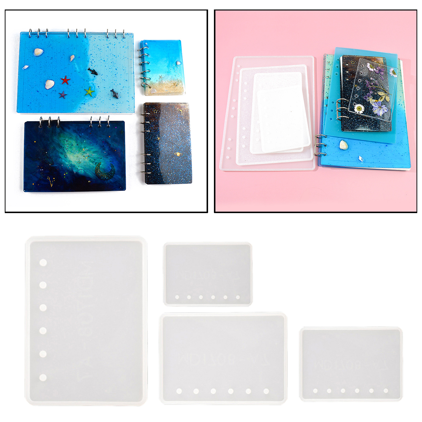 Silicone Notebook Mold for B5 A5 A6 A7 Clear Casting Molds for Making Epoxy Resin Jewelry Crystal Book Accessories