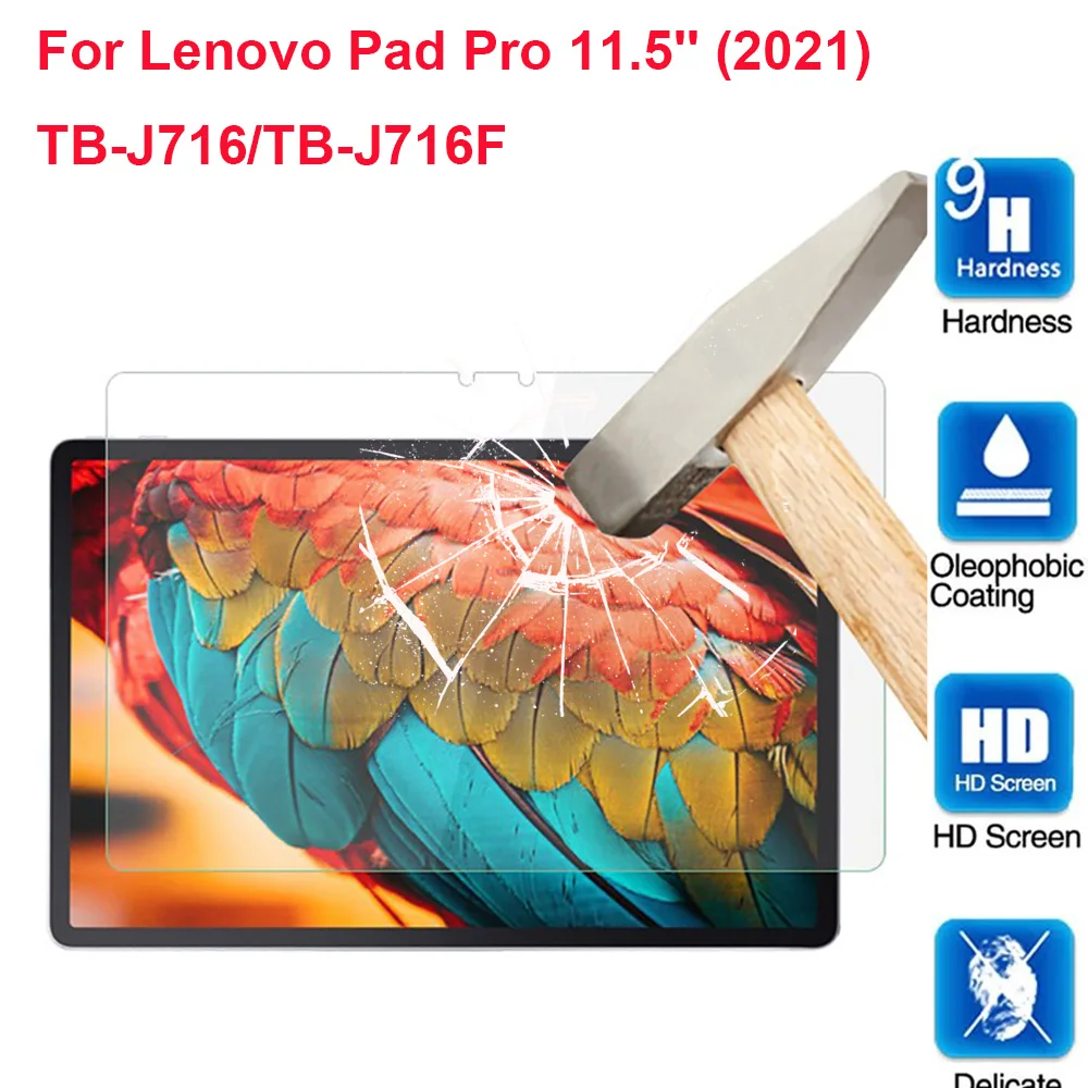 3PCS 9H Tempered Glass Screen Protector For Lenovo Xiaoxin Pad Pro (2021) TB-J716 TB-J716F 11.5 inch High Clear Film Glass Guard ipad mini sticker