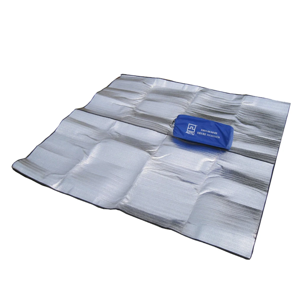 Dual Side Aluminum Foil Insulating Foam Camping Blanket Beach Park Outdoor Portable Travel Sand Proof
