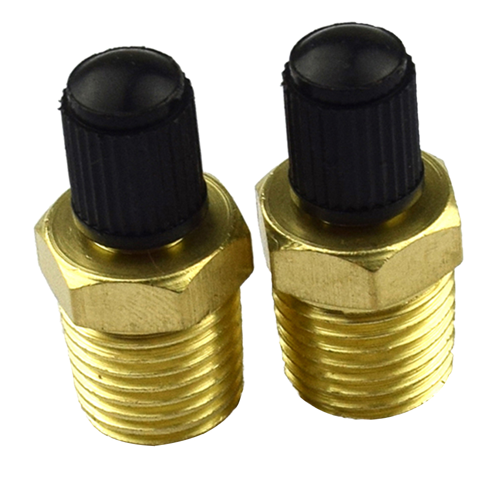 Pair 1/4 NPT Nickel Plated Brass Air Compressor Tank Fill Valve Schrader High Quality Brass Rustless and Sturdy