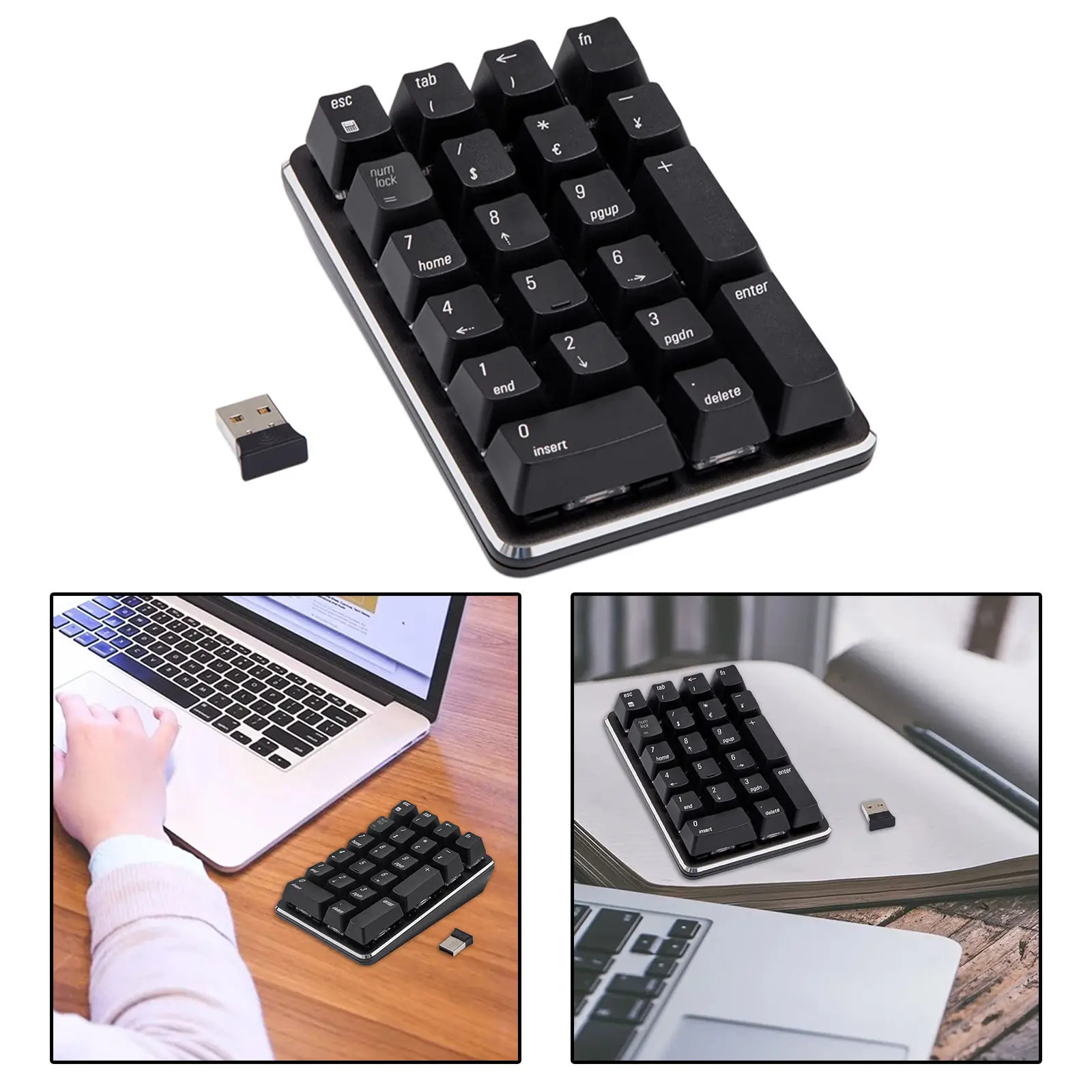 Compact, Mini, Smart 2.4G Wireless, Mechanical 21 Keys, Mini Numpad Gaming Keyboard ,for Laptop /Notebook /Tablets Black