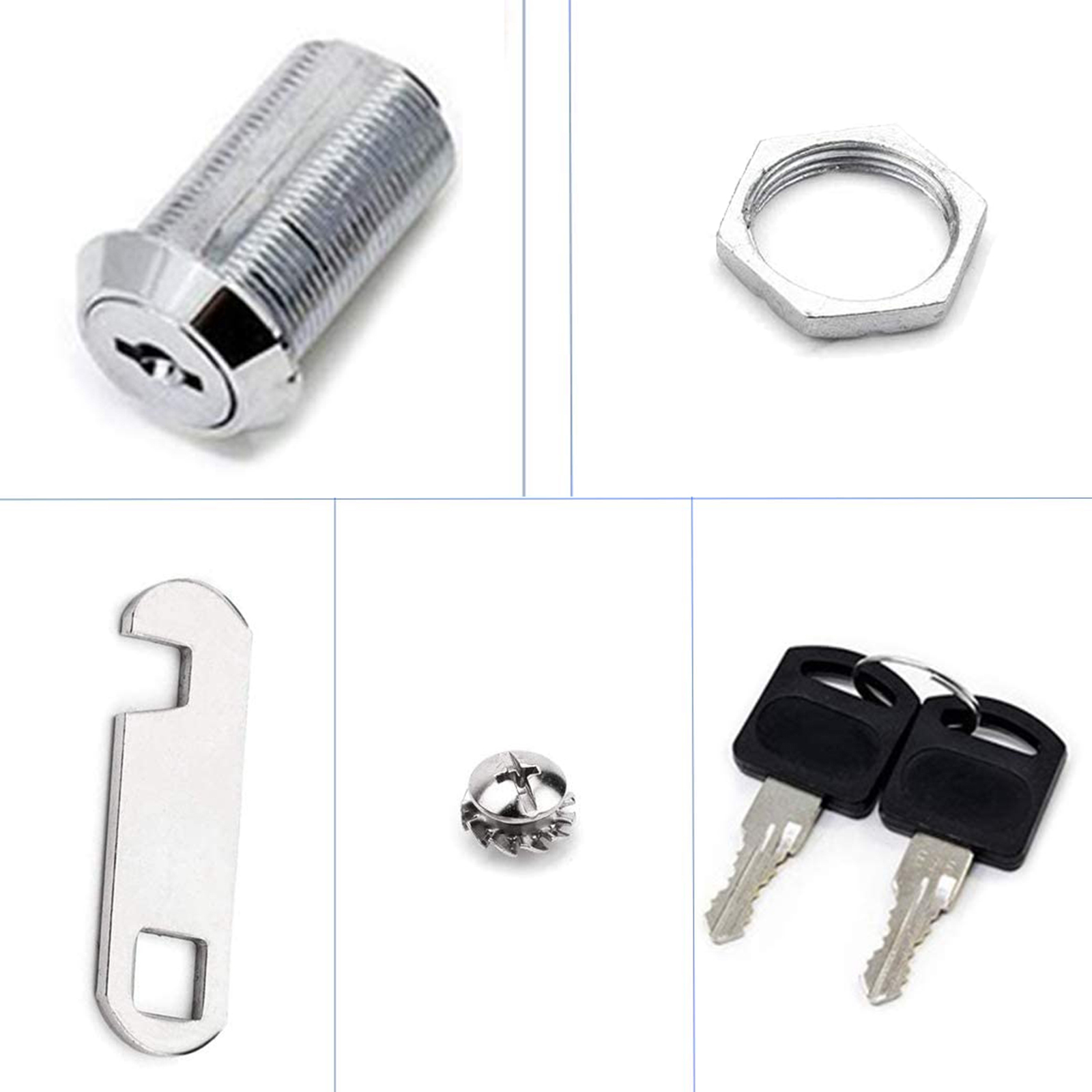 4 Pcs Drawer Locks with Keys Furniture Hardware Door Cabinet Lock for Office Desk Letter Box Cam Locks 30mm