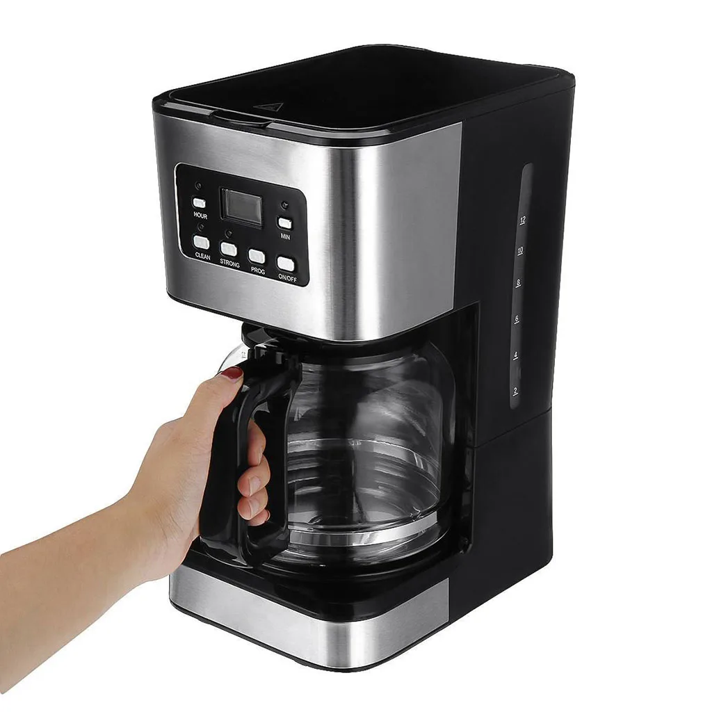 Drip Coffee Maker Black Keep Warm Function Coffeemaker Coffee Machine for Home Cappuccino Espresso Office