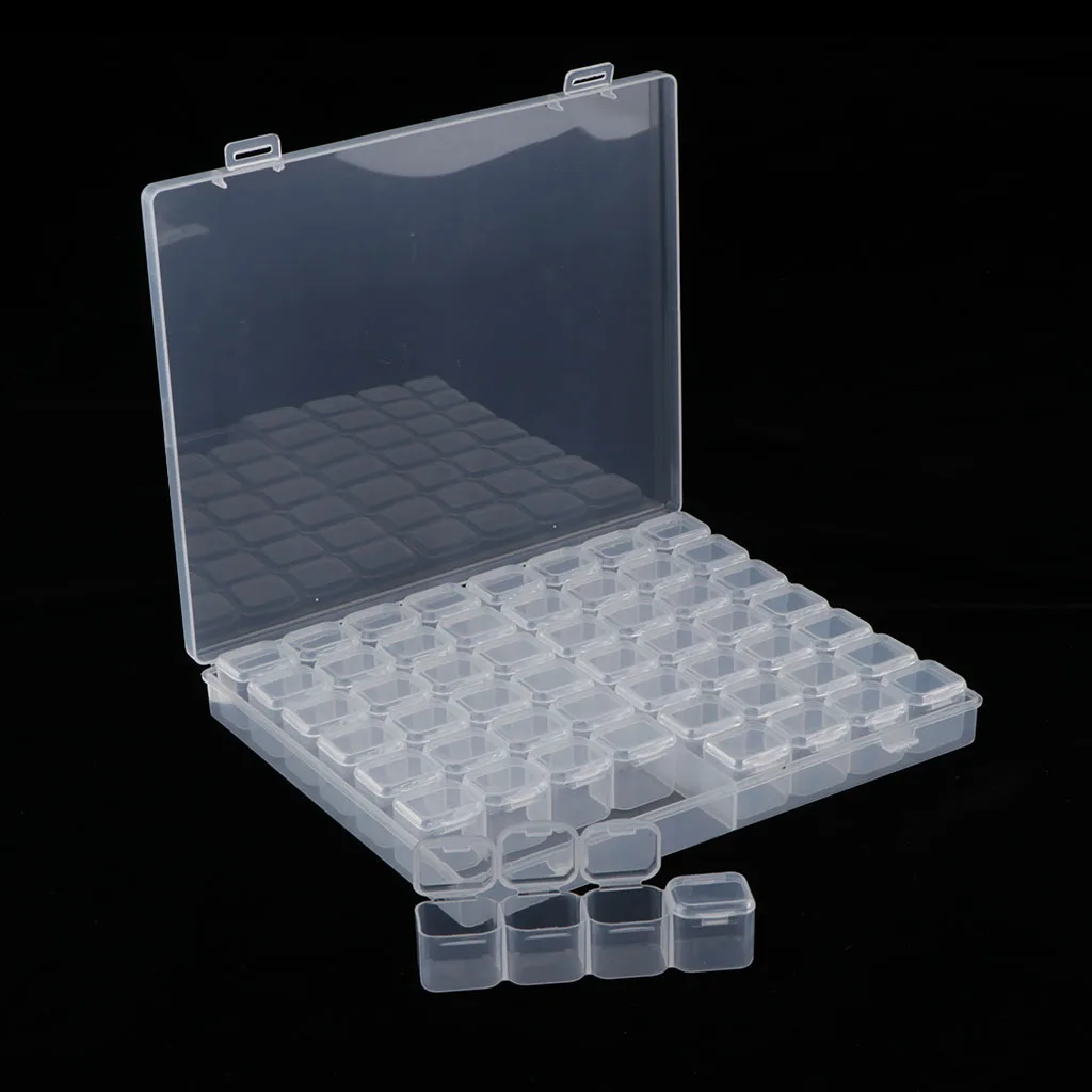 Beads Organizer Box with Dividers - 56 Small Grids, Clear Organizer Box, Plastic